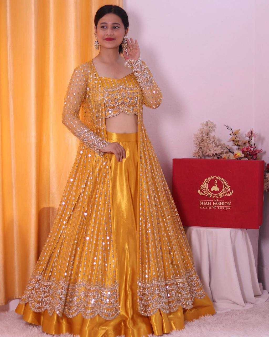 YNF HEAVY NET KESH399 3121 LEHENGAS WHOLESALE NET FANCY EMBROIDERED INDO WESTERN LEHENGAS MANUFACTURER