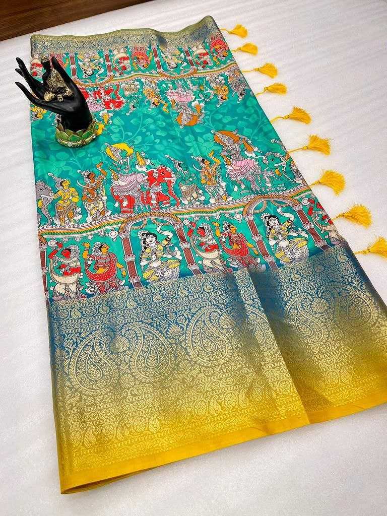 YNF JACQUARD KESH384 518 SAREES WHOLESALE PRINTED KALAMKARI JACQUARD SAREES MANUFACTURER