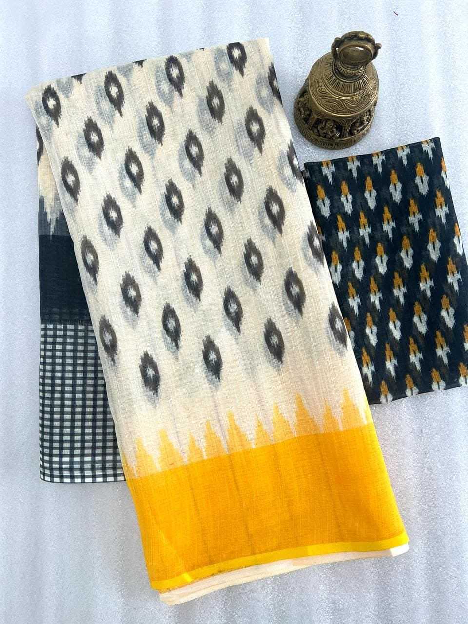 YNF LINEN KESH223 392 SAREE WHOLESALE LINEN PRINTED FANCY SAREE MANUFACTURER