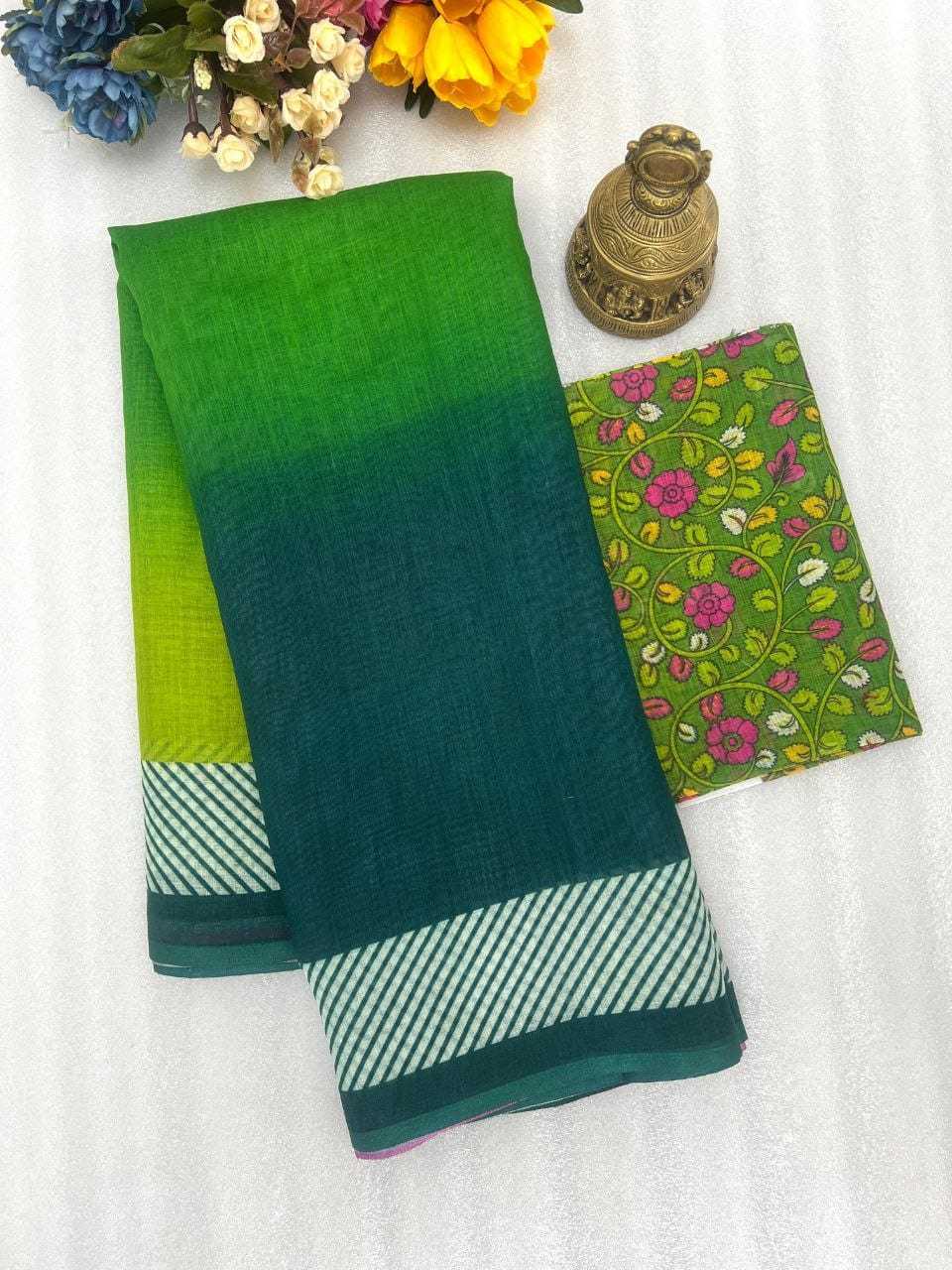 YNF LINEN KESH223 403 SAREES WHOLESALE PRINTED PLAIN LINEN SAREES MANUFACTURER