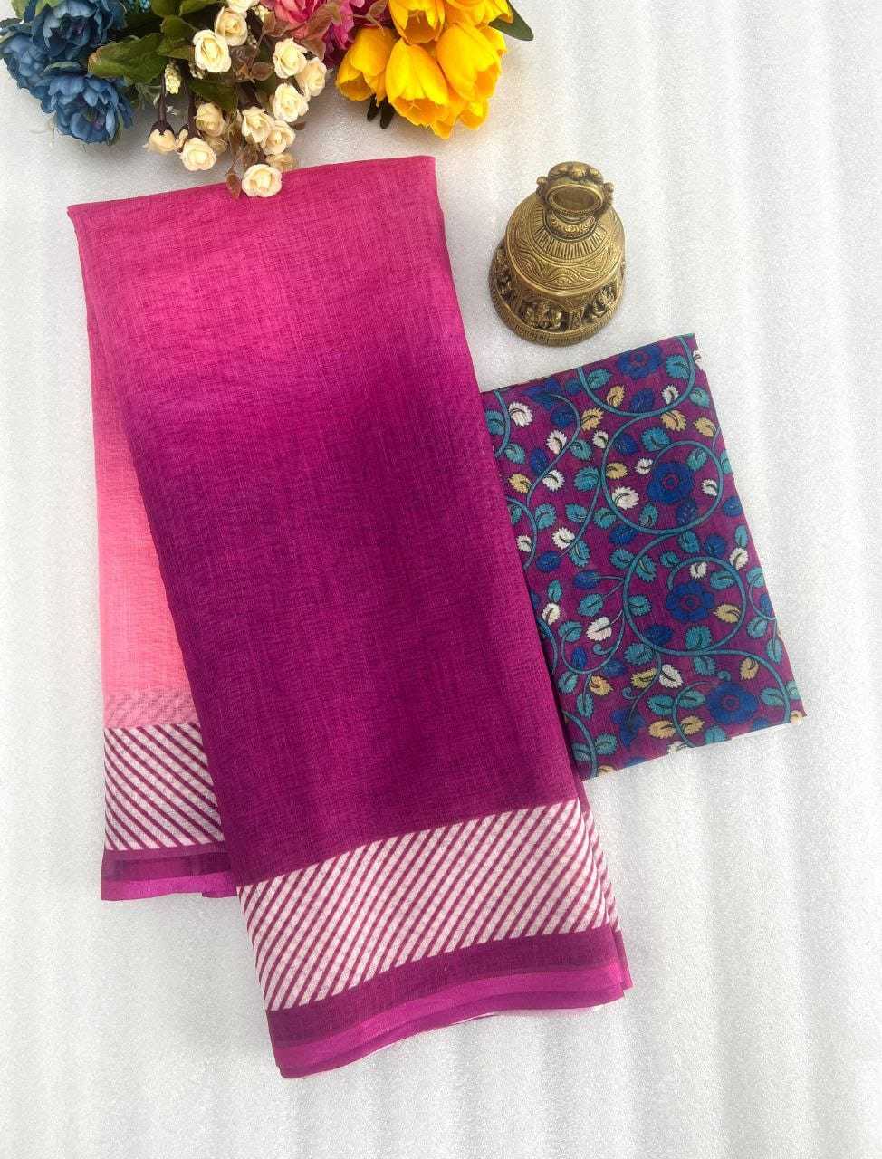 YNF LINEN KESH223 403 SAREES WHOLESALE PRINTED PLAIN LINEN SAREES MANUFACTURER