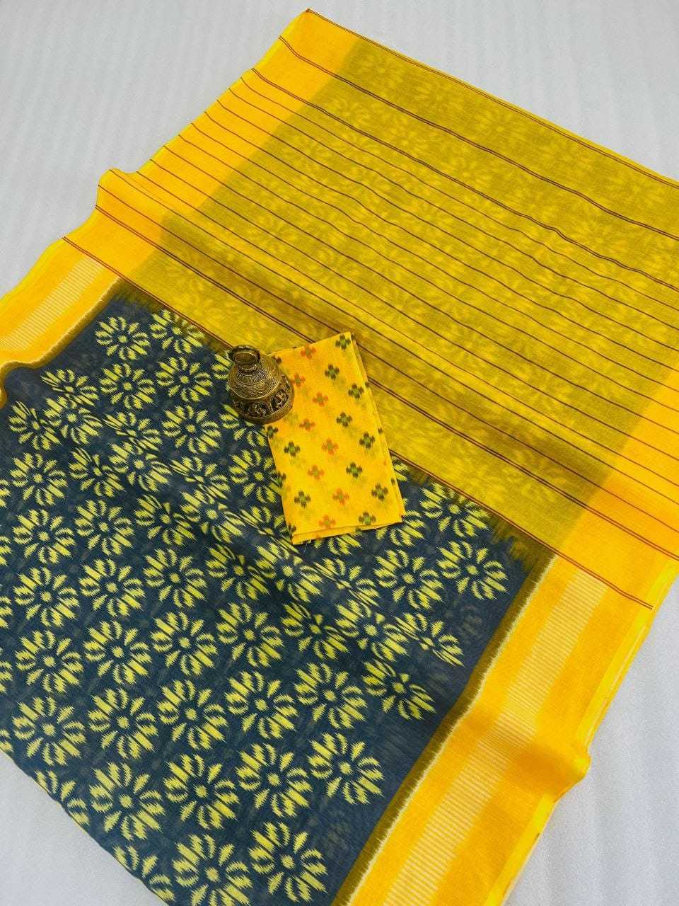 YNF LINEN KESH223 414 SAREE WHOLESALE LINEN DESIGNER PRINTED SAREE MANUFACTURER