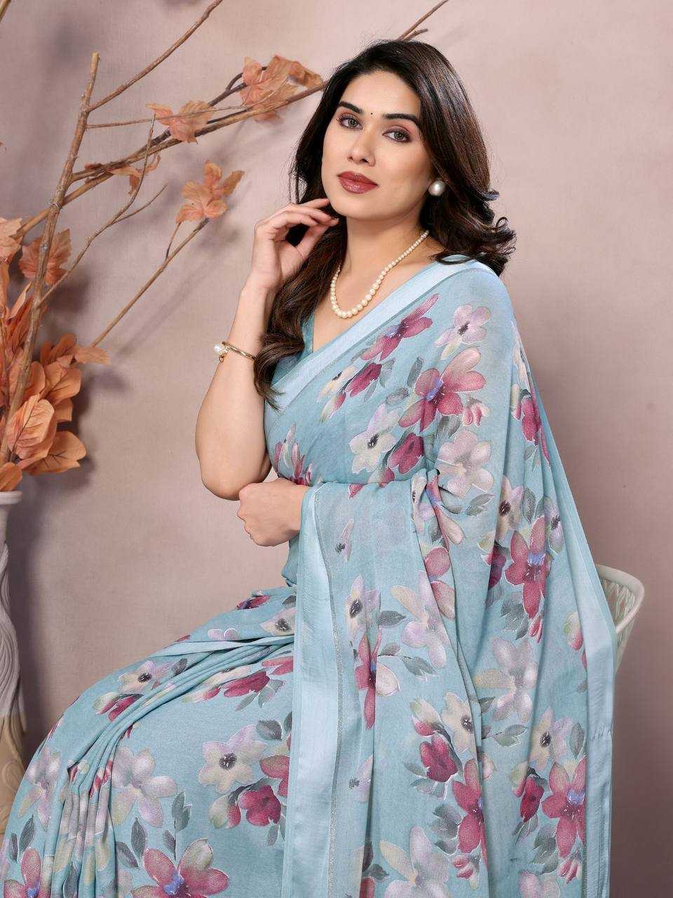 YNF MOSS SILK RIN188 Gopi SAREES WHOLESALE SATIN PRINTED FANCY SAREES MANUFACTURER