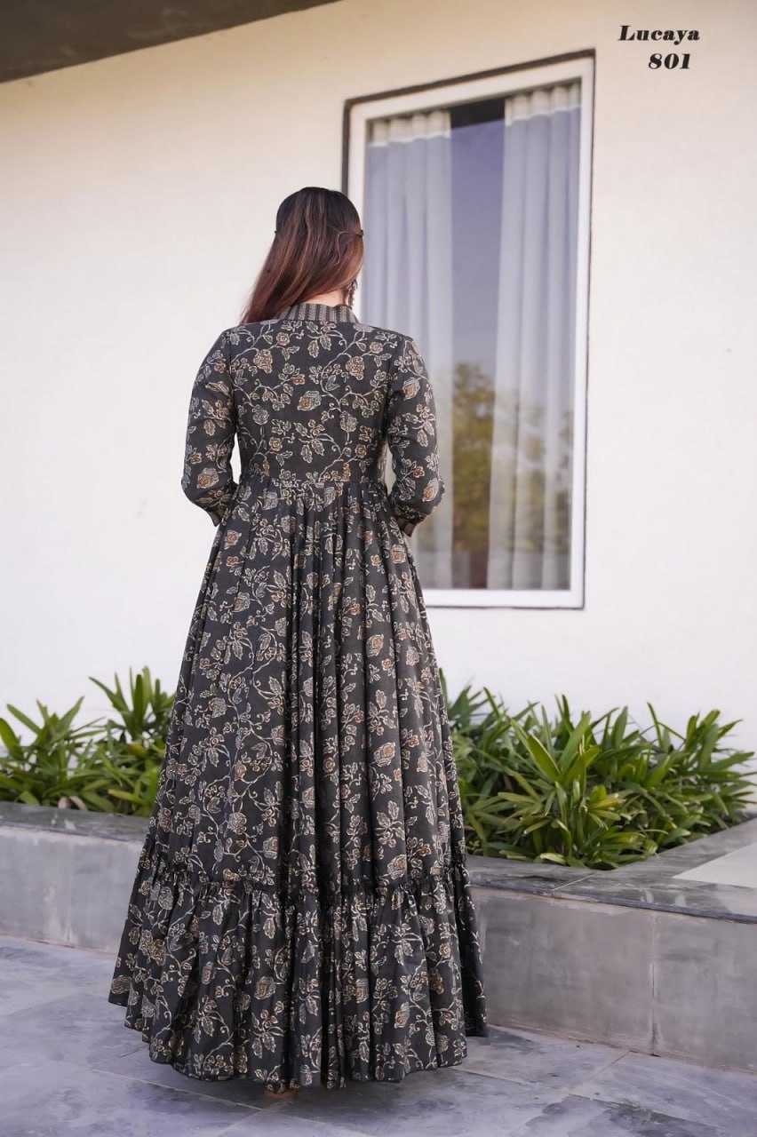 YNF MUSLIN SILK RIN131 803 SUITS & DRESSES WHOLESALE INDO WESTERN PRINTED PARTY WEAR DRESSES MANUFACTURER