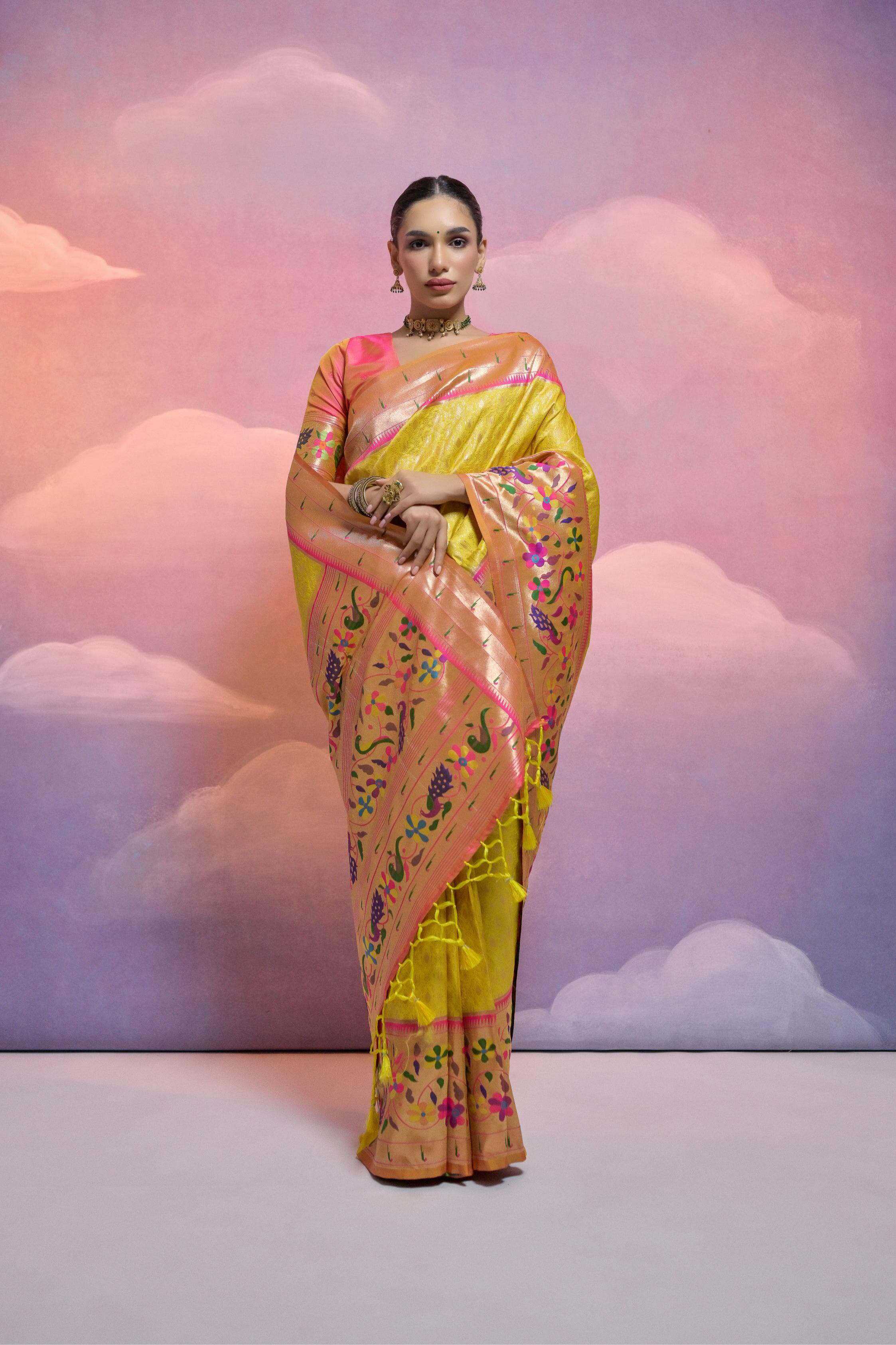 YNF PAITHANI SILK KESH171 RIS14 SILK SAREE WHOLESALE BANARASI PAITHANI PURE ZARI SILK SAREE MANUFACTURER