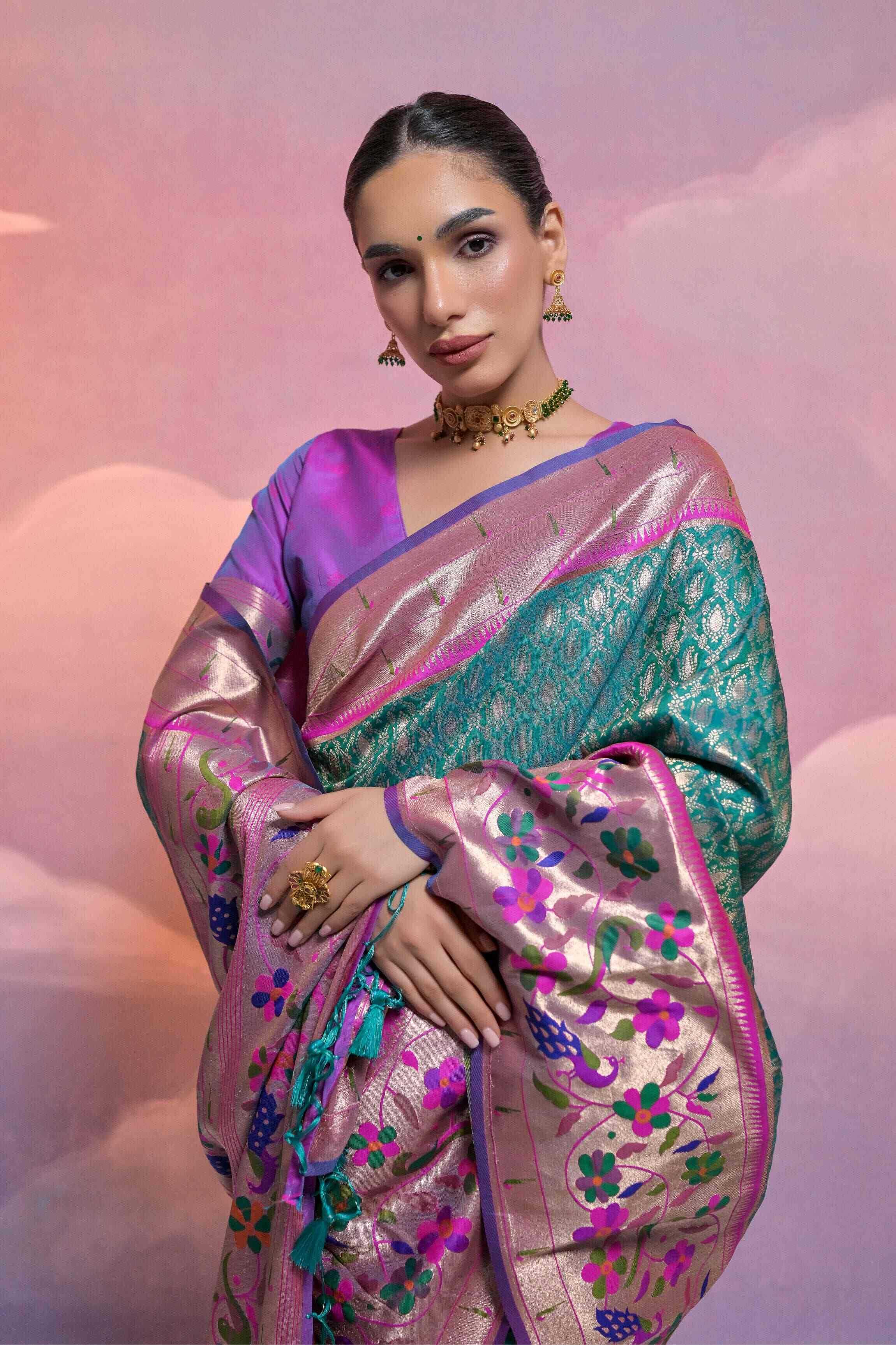 YNF PAITHANI SILK KESH171 RIS14 SILK SAREE WHOLESALE BANARASI PAITHANI PURE ZARI SILK SAREE MANUFACTURER