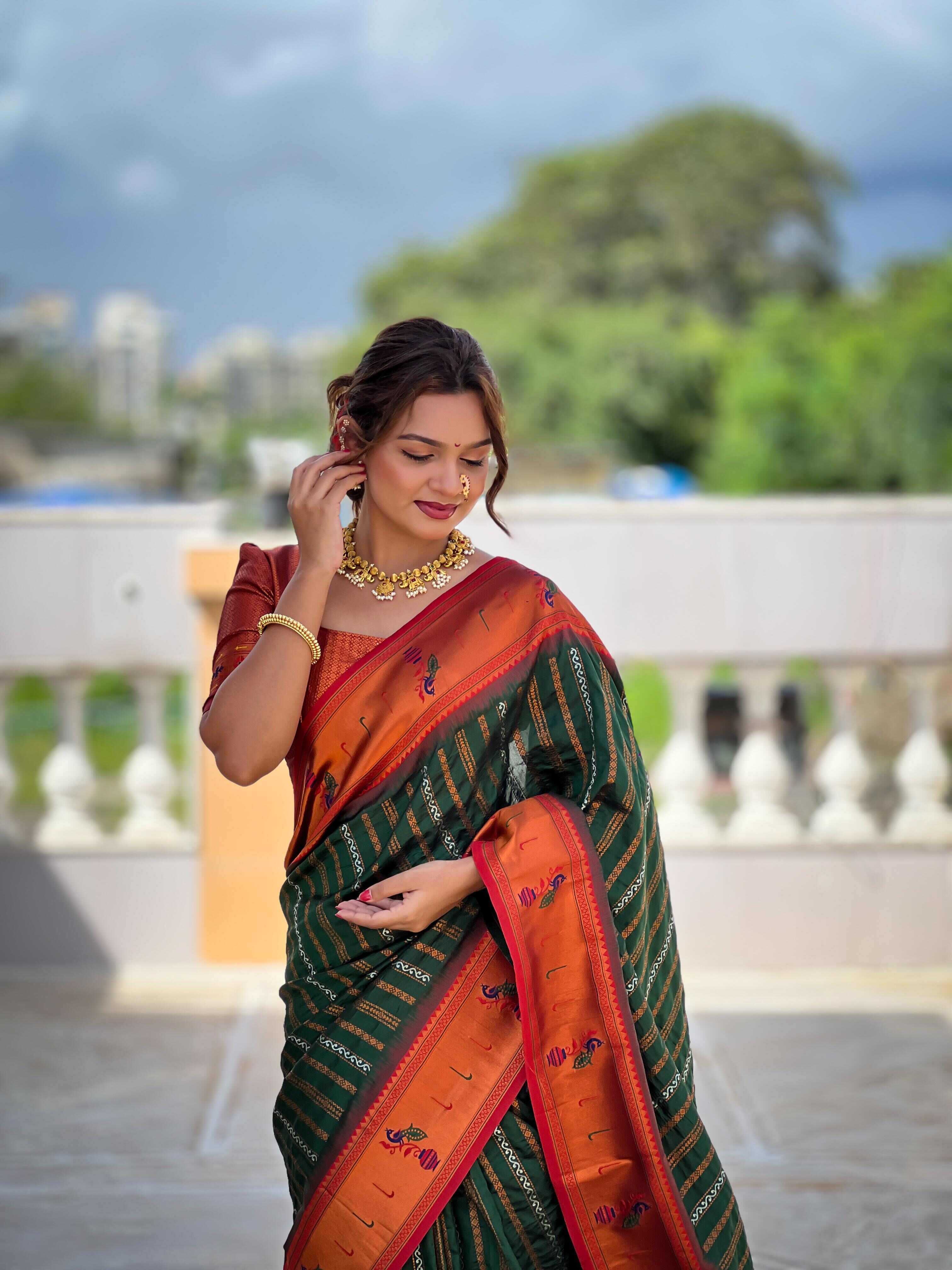 YNF PAITHANI SILK RIN150 Anokhi Paithani SILK SAREE WHOLESALE PAITHANI SOFT SILK PURE ZARI SILK SAREE MANUFACTURER