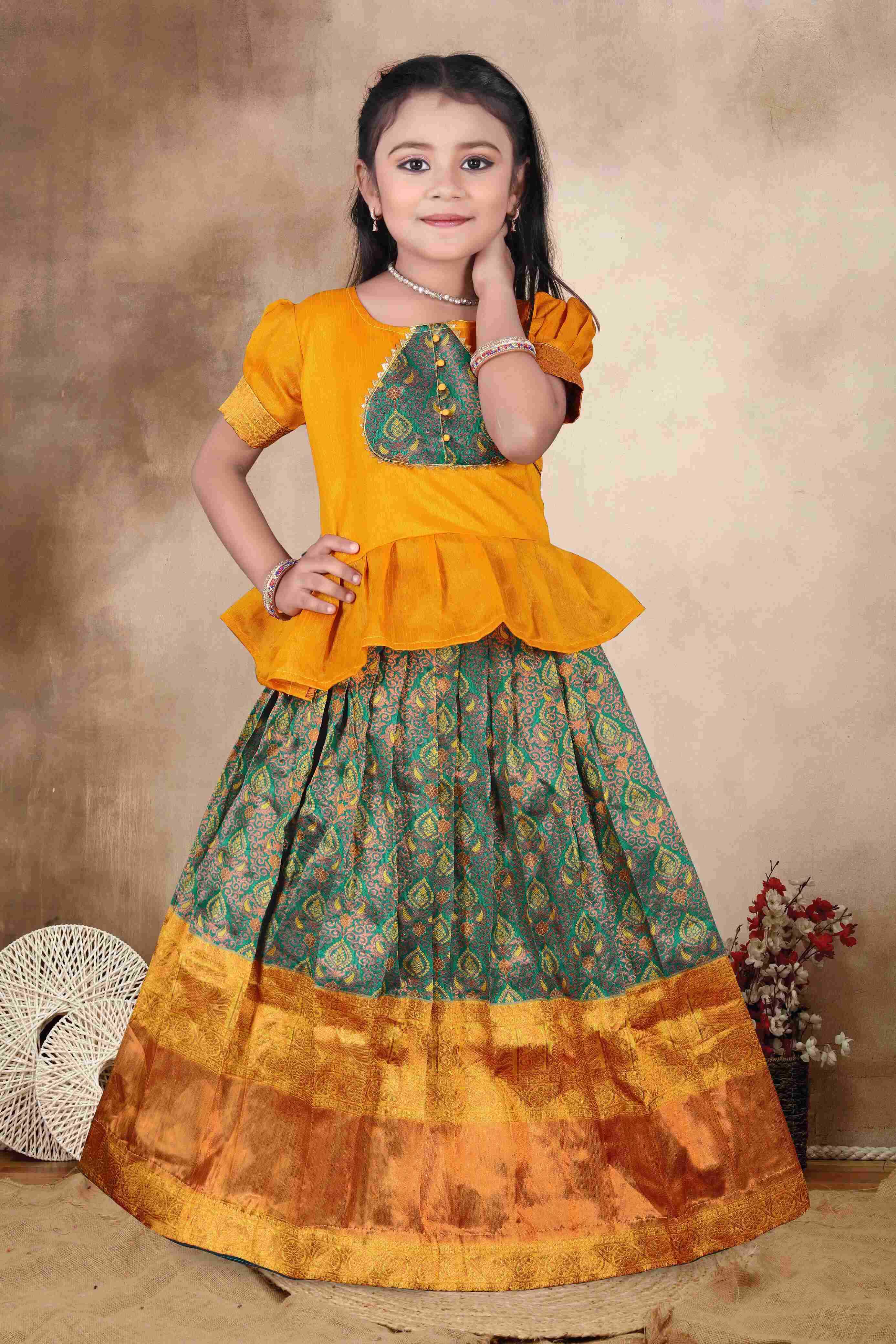 YNF PAITHANI SILKRIN115 REF01KIDS WEAR  WHOLESALE KIDS KIDS CHOLI BABY GIRL LEHENGA MANUFACTURER