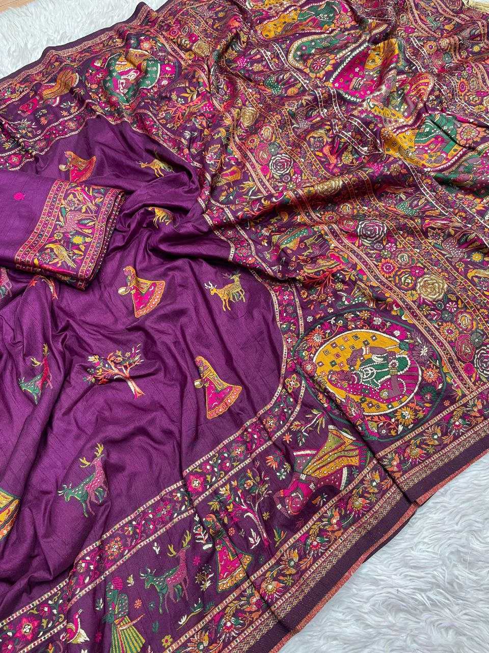 YNF PASHMINA SILK RIN143 497 SAREES WHOLESALE ZARI WORK KASHMIRI SAREES MANUFACTURER