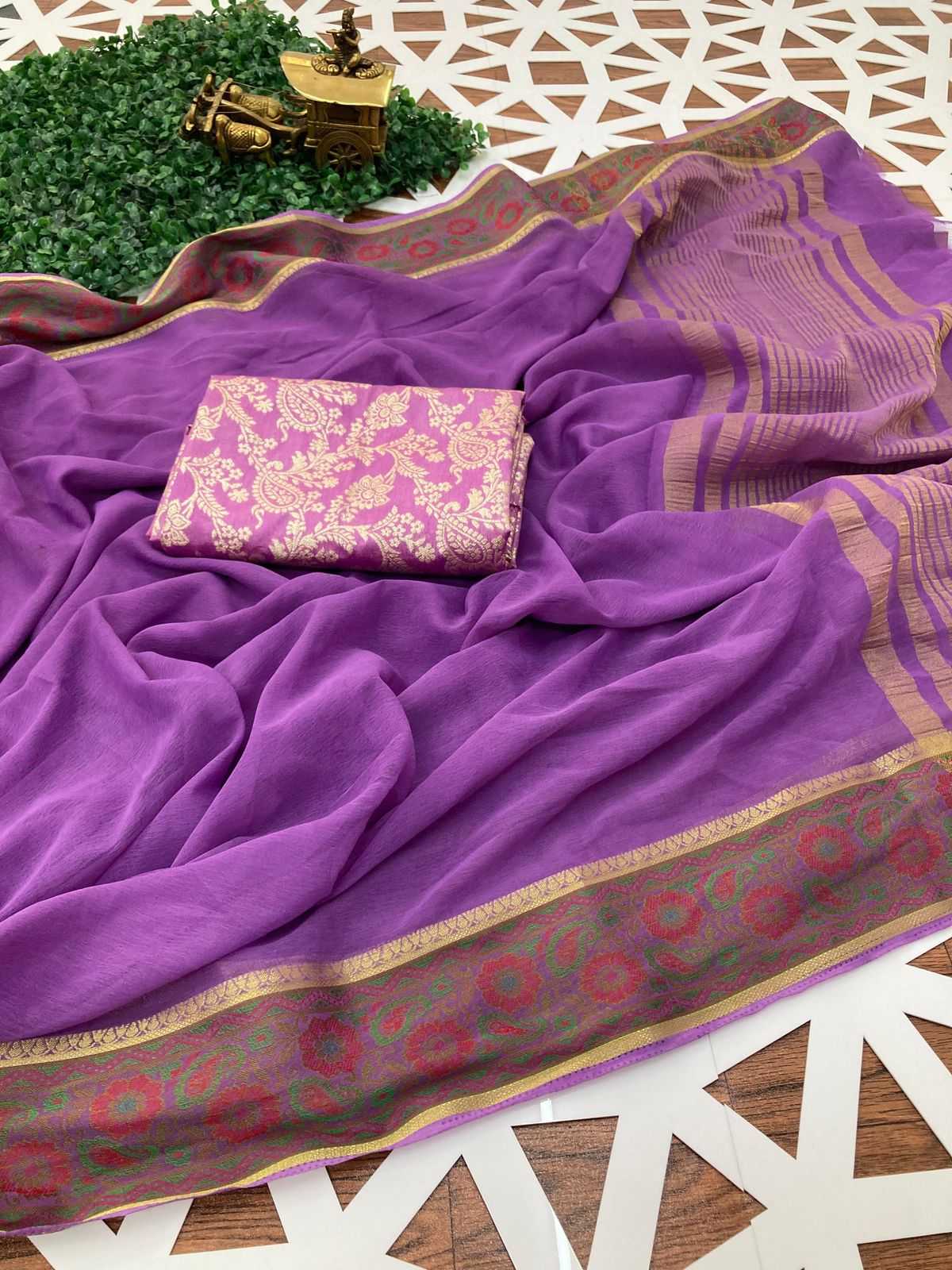 YNF PURE CHIFFON KESH238 RPF07 SAREE WHOLESALE COTTON TRADITIONAL LADIES SAREE MANUFACTURER