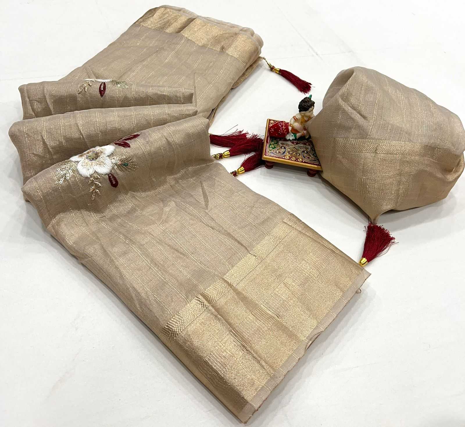 YNF PURE LINEN KESH263 SBI22 SAREES WHOLESALE COTTON LINEN FANCY WORK SILK SAREES MANUFACTURER