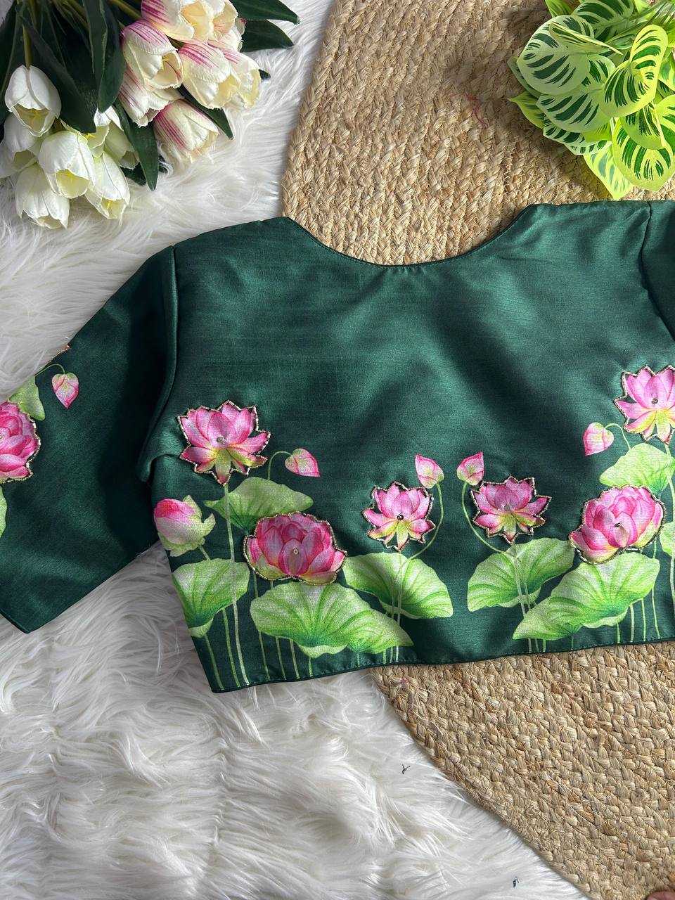 YNF PURE SILK KESH116 21 READYMADE BLOUSES WHOLESALE DESIGNER PRINTED SILK READYMADE BLOUSES MANUFACTURER