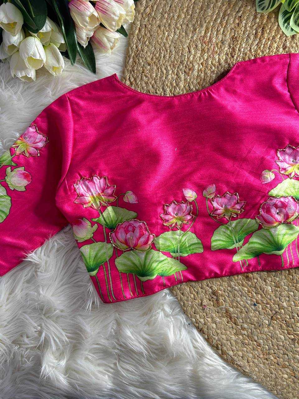 YNF PURE SILK KESH116 21 READYMADE BLOUSES WHOLESALE DESIGNER PRINTED SILK READYMADE BLOUSES MANUFACTURER