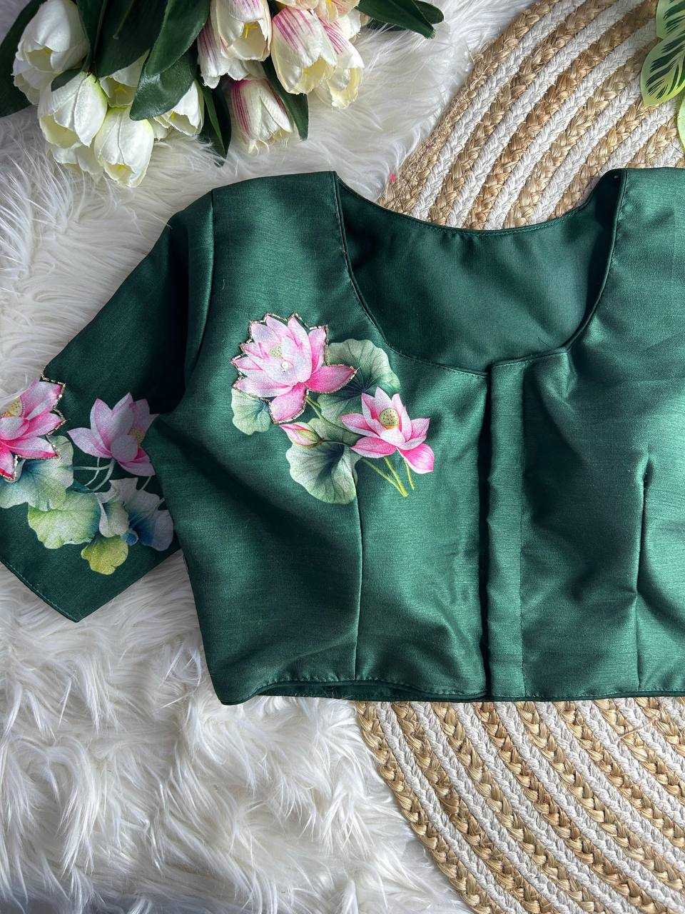 YNF PURE SILK KESH116 22 READYMADE BLOUSES WHOLESALE DESIGNER PRINTED SILK READYMADE BLOUSES MANUFACTURER