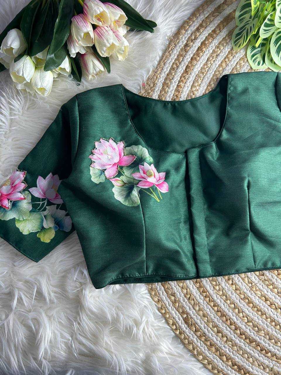 YNF PURE SILK KESH116 22 READYMADE BLOUSES WHOLESALE DESIGNER PRINTED SILK READYMADE BLOUSES MANUFACTURER