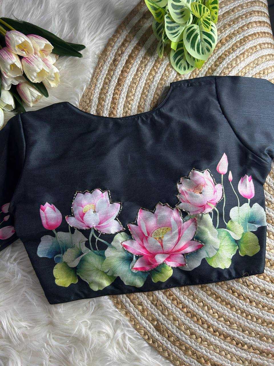 YNF PURE SILK KESH116 22 READYMADE BLOUSES WHOLESALE DESIGNER PRINTED SILK READYMADE BLOUSES MANUFACTURER