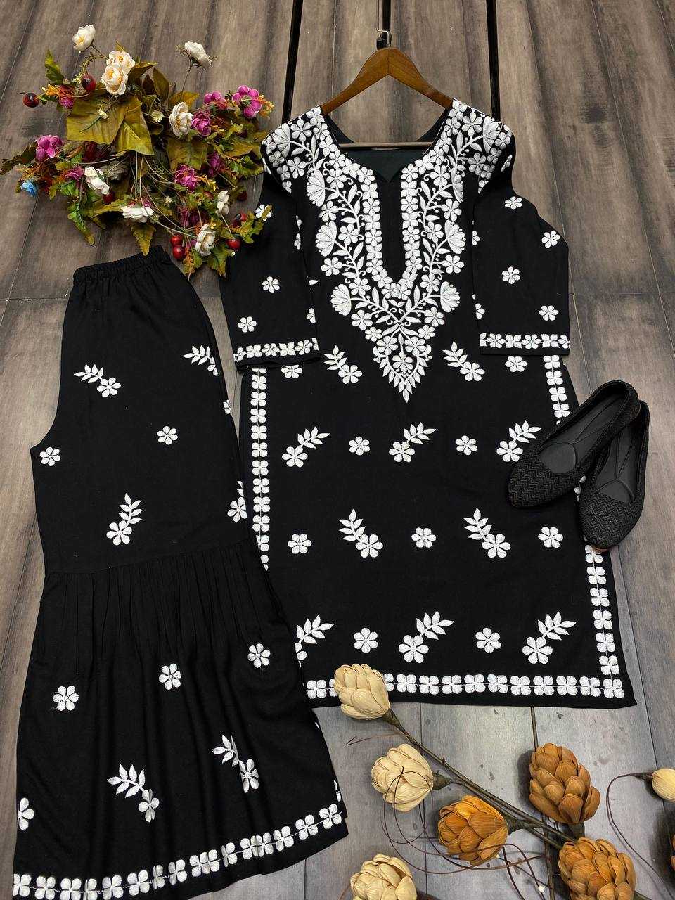 YNF RAYON RIN110 276 KURTI WHOLESALE RAYON EMBROIDERED KURTIS WITH BOTTOM MANUFACTURER