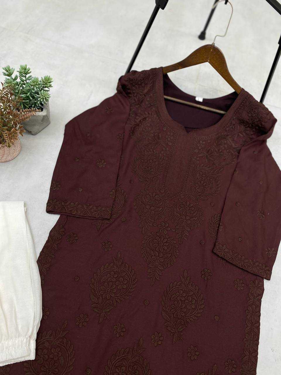 YNF RAYON RIN110 299 KURTI WHOLESALE RAYON EMBROIDERED KURTIS WITH BOTTOM MANUFACTURER