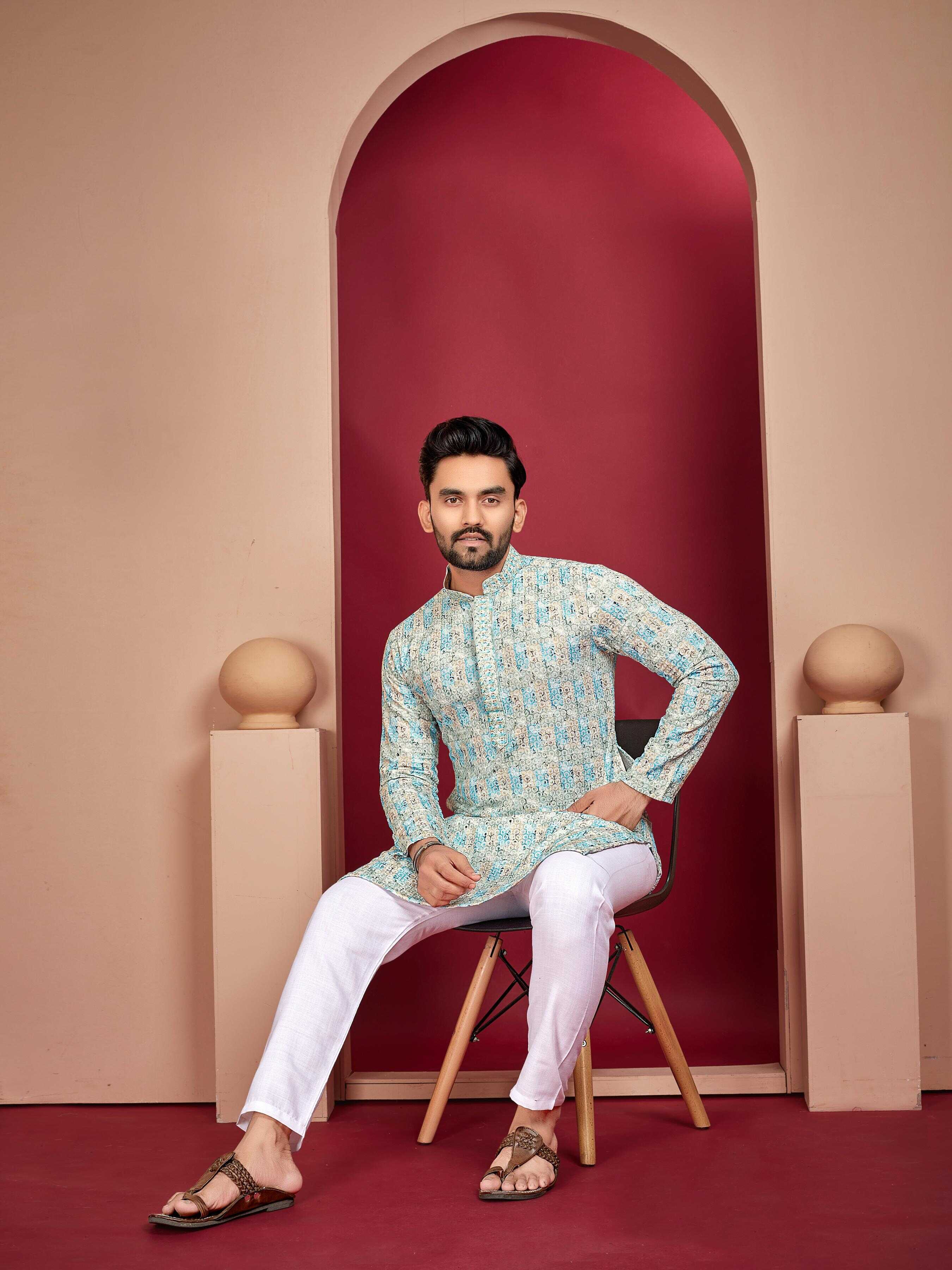 YNF RAYON RIN111 SITARA MENS WEAR WHOLESALE EMBROIDERED COTTON KURTA PAJAMA MENS WEAR MANUFACTURER