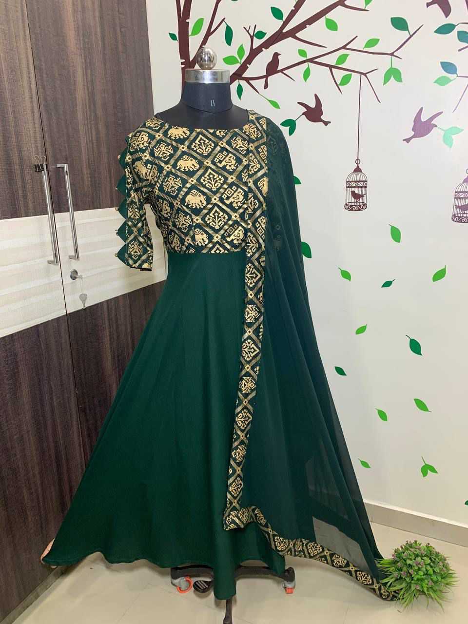 YNF REYON COTTON KESH382 365 GOWNS WHOLESALE PRINTED FANCY DESIGNER GOWNS MANUFACTURER