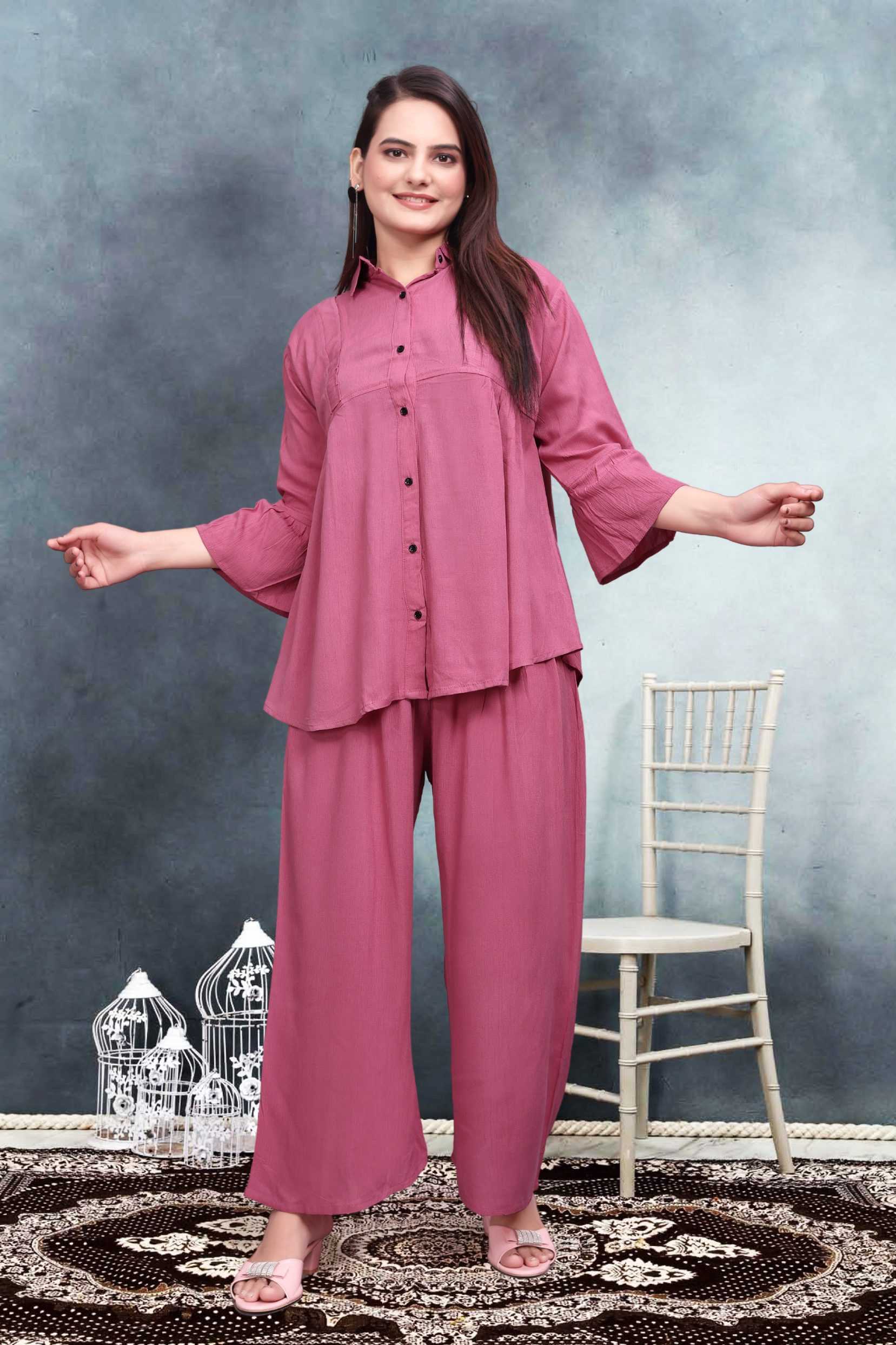 Ynf Reyon Cotton RIN153 5002 Western Wears Wholesale Co-ord Set Tops Bottom Wear Manufacturer