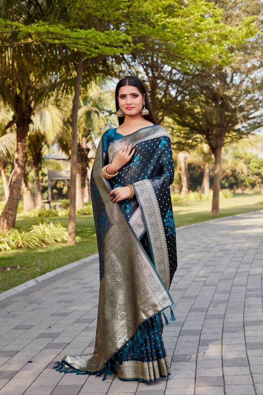 YNF SATIN SILK  RIN144  SARASWATI SAREES WHOLESALE  KANJEEVARAM SATIN SILK BUTTA WORK SAREES MANUFACTURER