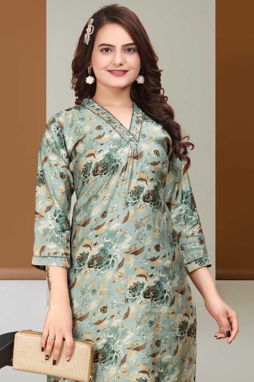 YNF SILK KESH407 RMT30 KURTI WHOLESALE V-NECK KURTI WITH PANT SILK KURTI MANUFACTURER