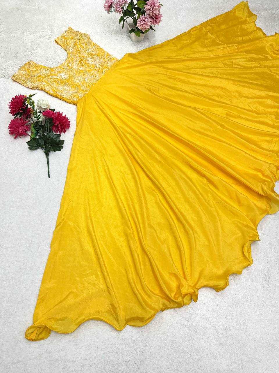 YNF SOFT CHINON KESH367  K156 GOWNS WHOLESALE EMBROIDERY SILK SLEEVELESS GOWNS MANUFACTURER