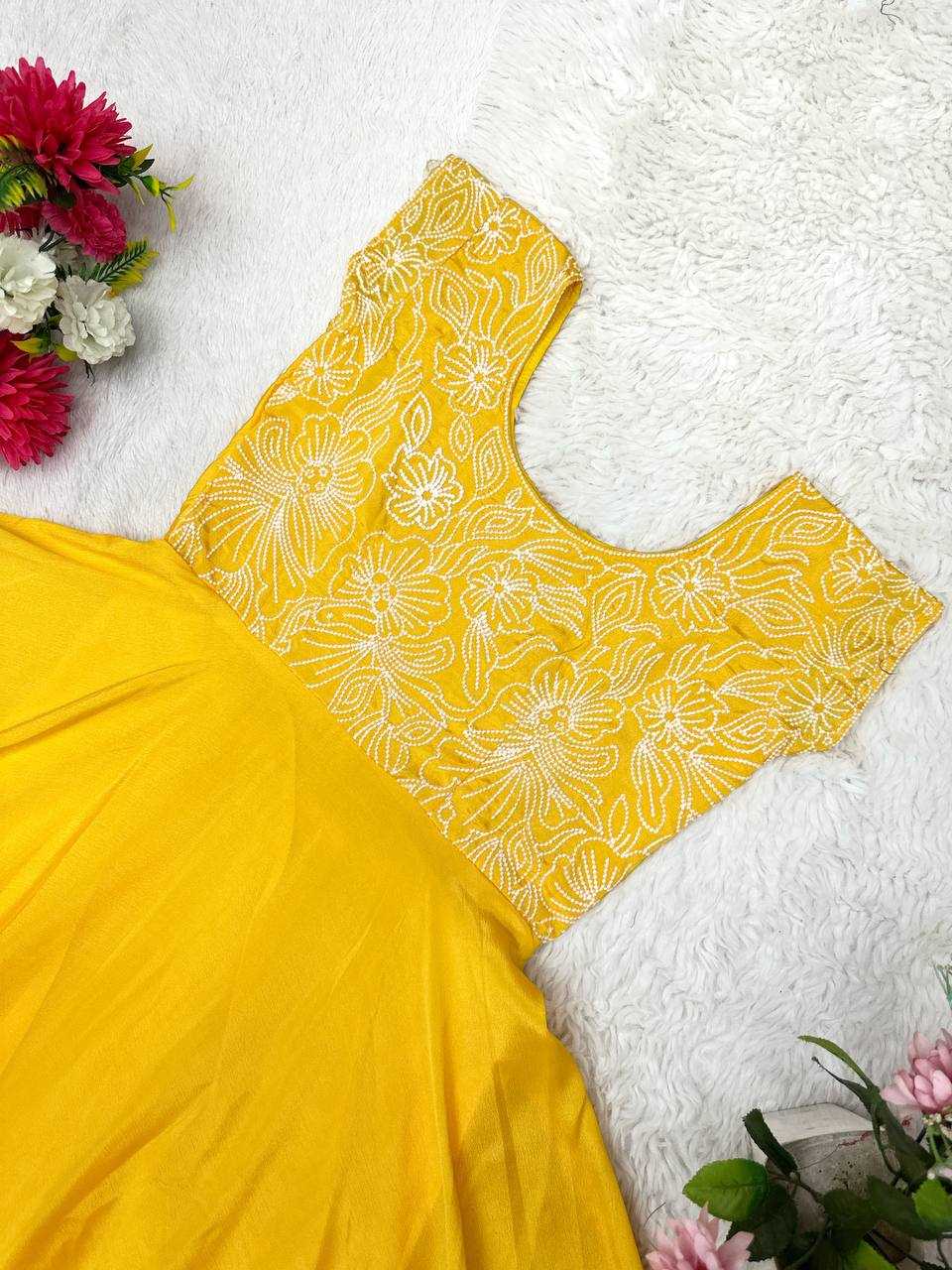 YNF SOFT CHINON KESH367  K156 GOWNS WHOLESALE EMBROIDERY SILK SLEEVELESS GOWNS MANUFACTURER