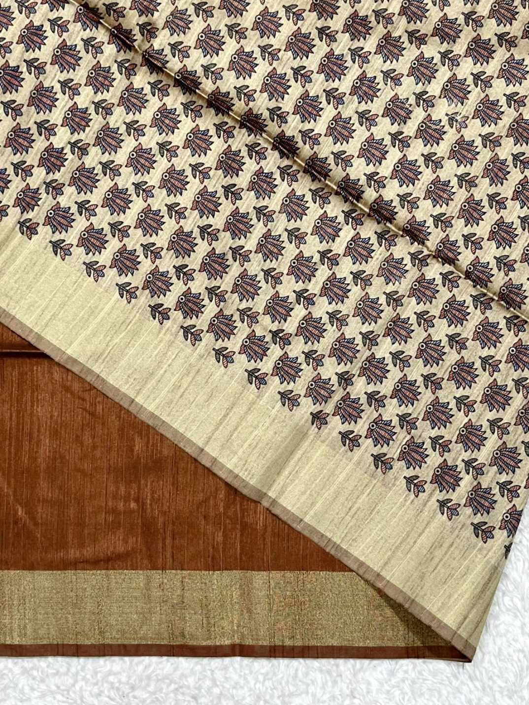 Ynf Soft Silk KESH165 MULLAI TUSSAR 101 Sarees Wholesale Printed Sarees Madhubani Sarees Silk Sarees Manufacturer