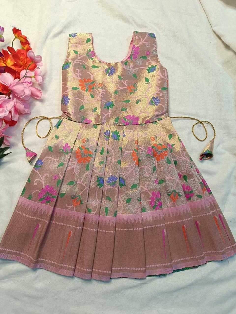 Ynf Soft Silk RIN192 8068 Kids Wear Wholesale Kids Gown Kids Ethnic Gowns Kids Silk Dress Manufacturer