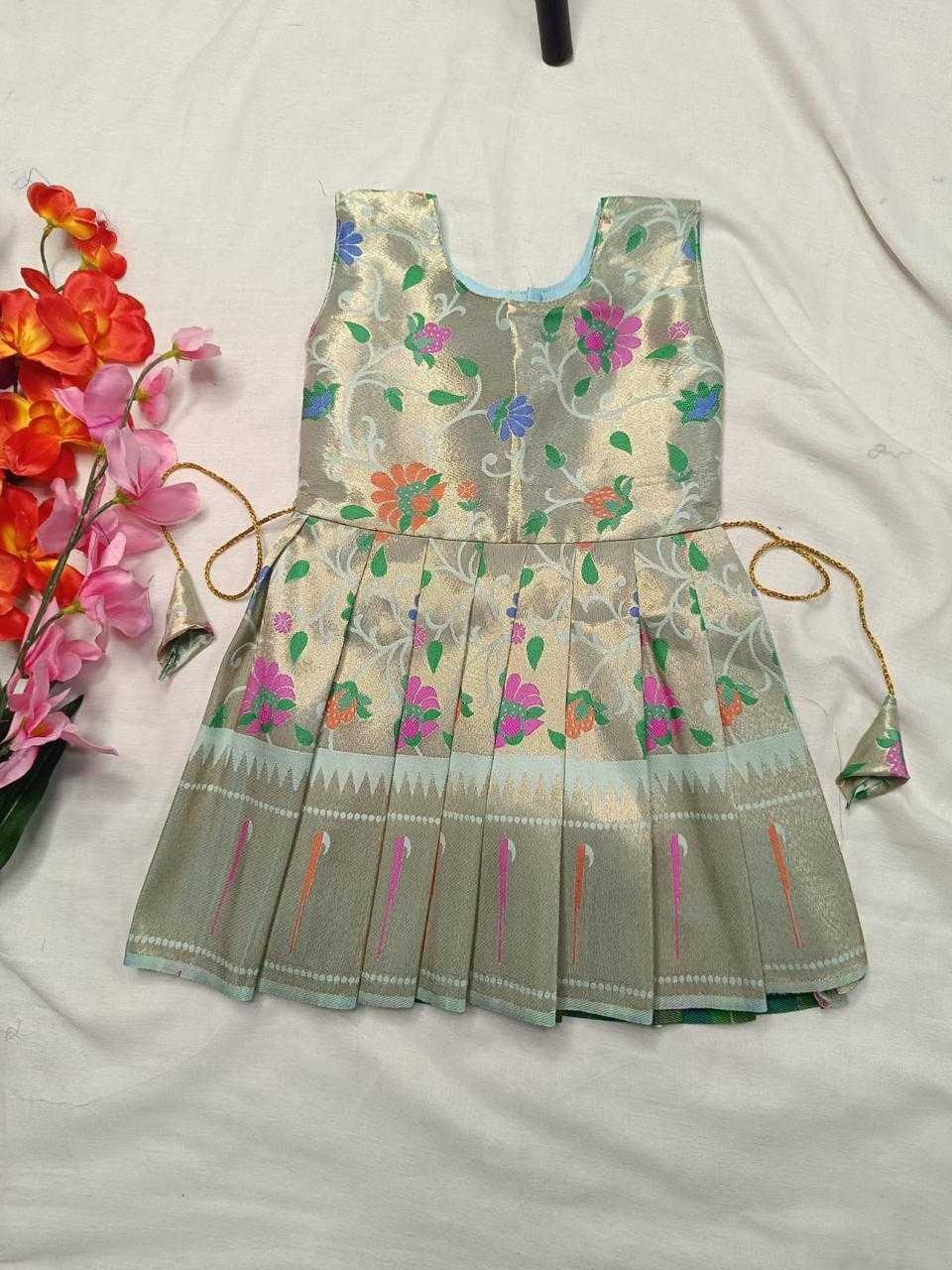 Ynf Soft Silk RIN192 8068 Kids Wear Wholesale Kids Gown Kids Ethnic Gowns Kids Silk Dress Manufacturer