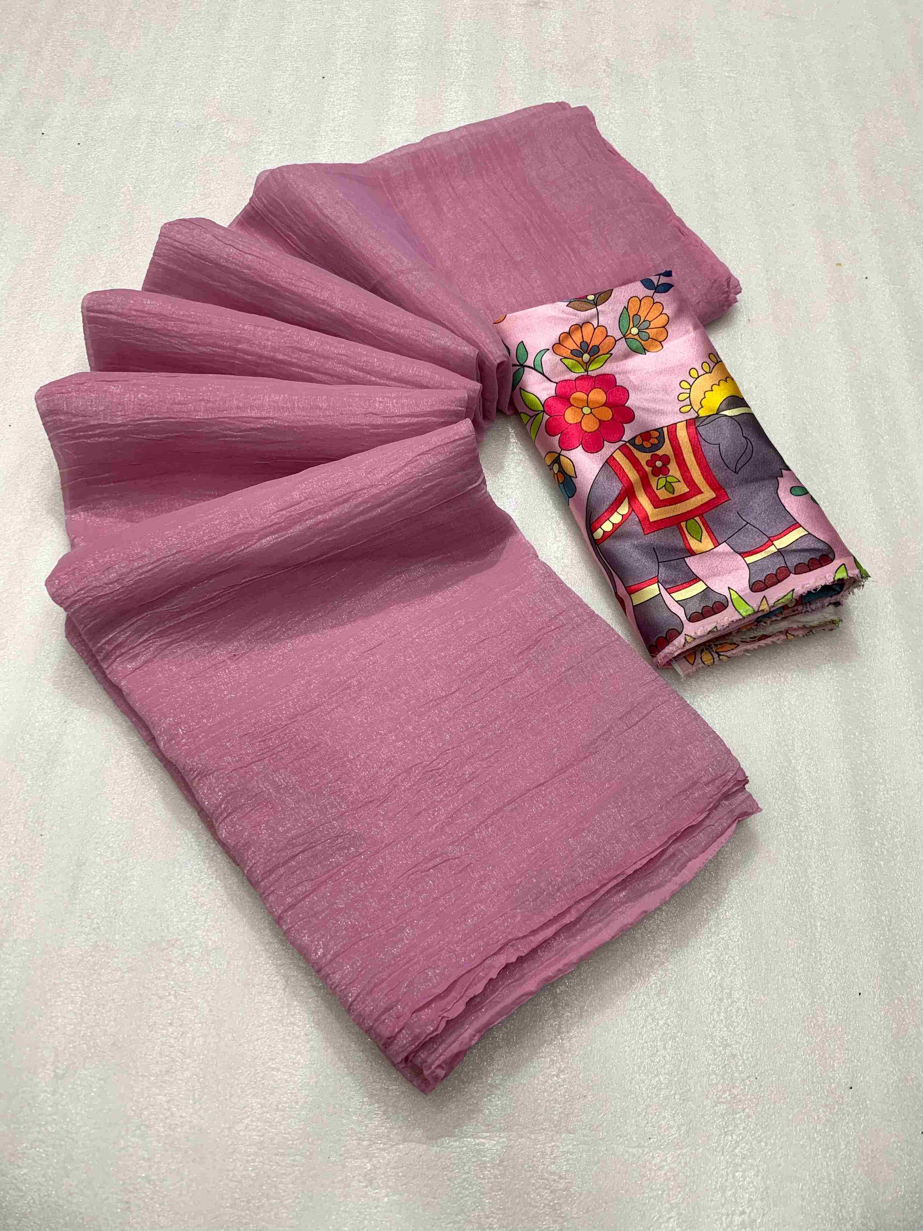 YNF SOFT SMOOTH KESH313 Flamingo SAREES WHOLESALE CRAPE SATIN FANCY LIGHT WEIGHT SAREES MANUFACTURER