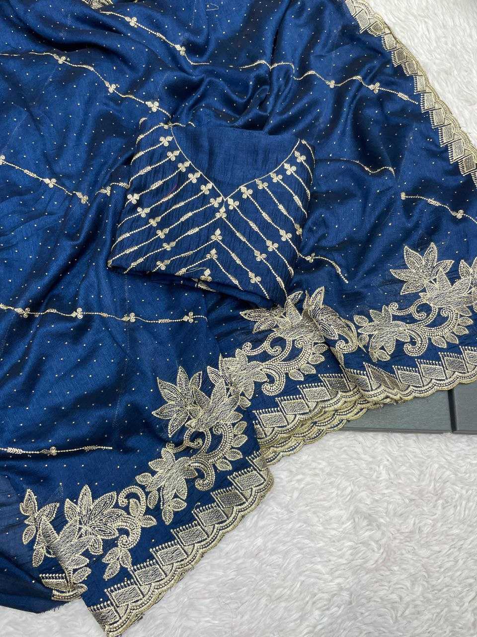 YNF SOFT VICHITRA RIN143 450 SAREES WHOLESALE EMBROIDERED ZARI WORK HEAVY SAREES MANUFACTURER