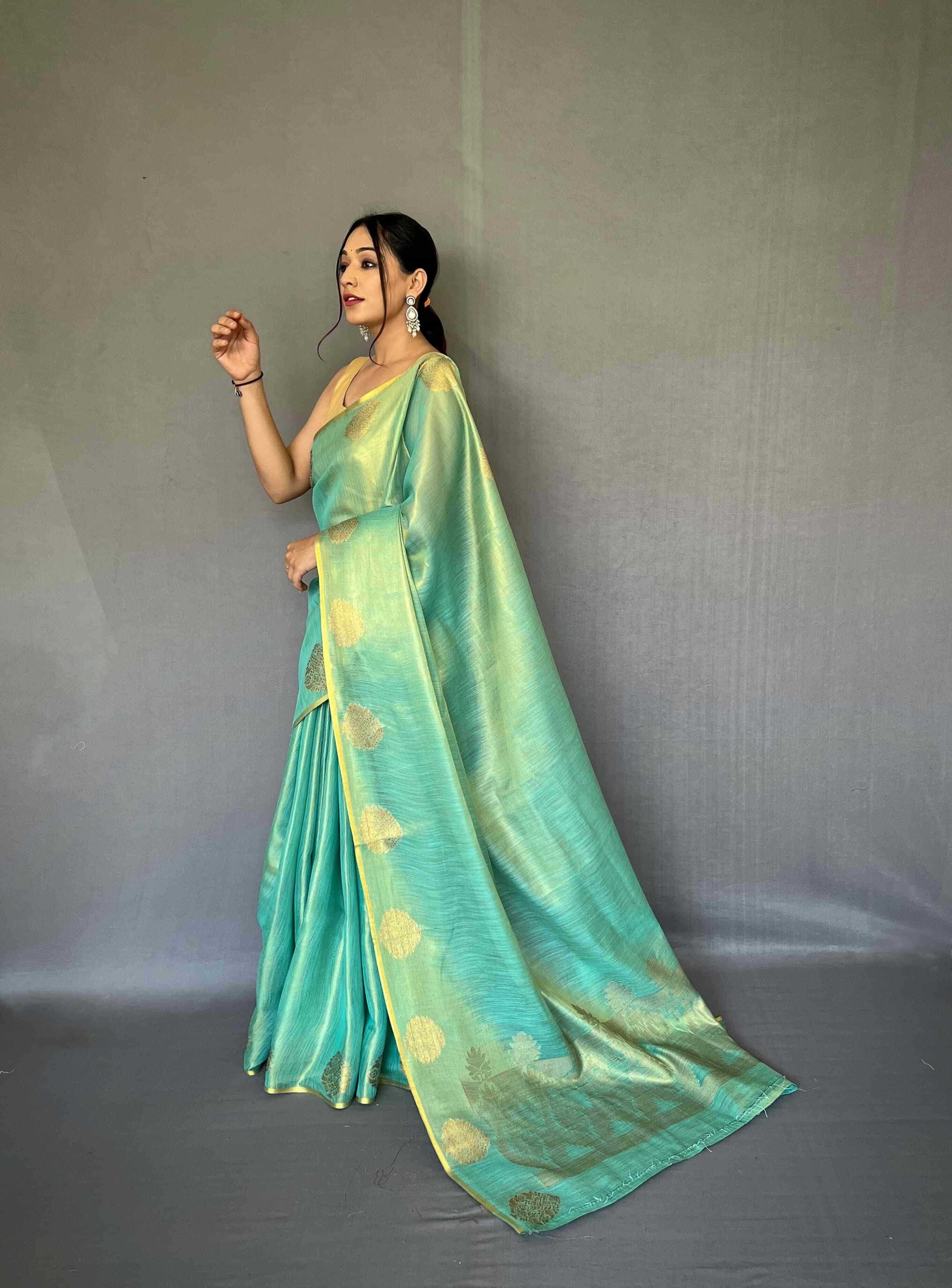 YNF TISSUE SILK KESH249 GULABO SAREE WHOLESALE TISSUE SILK JACQUARD ZARI SAREES MANUFACTURER