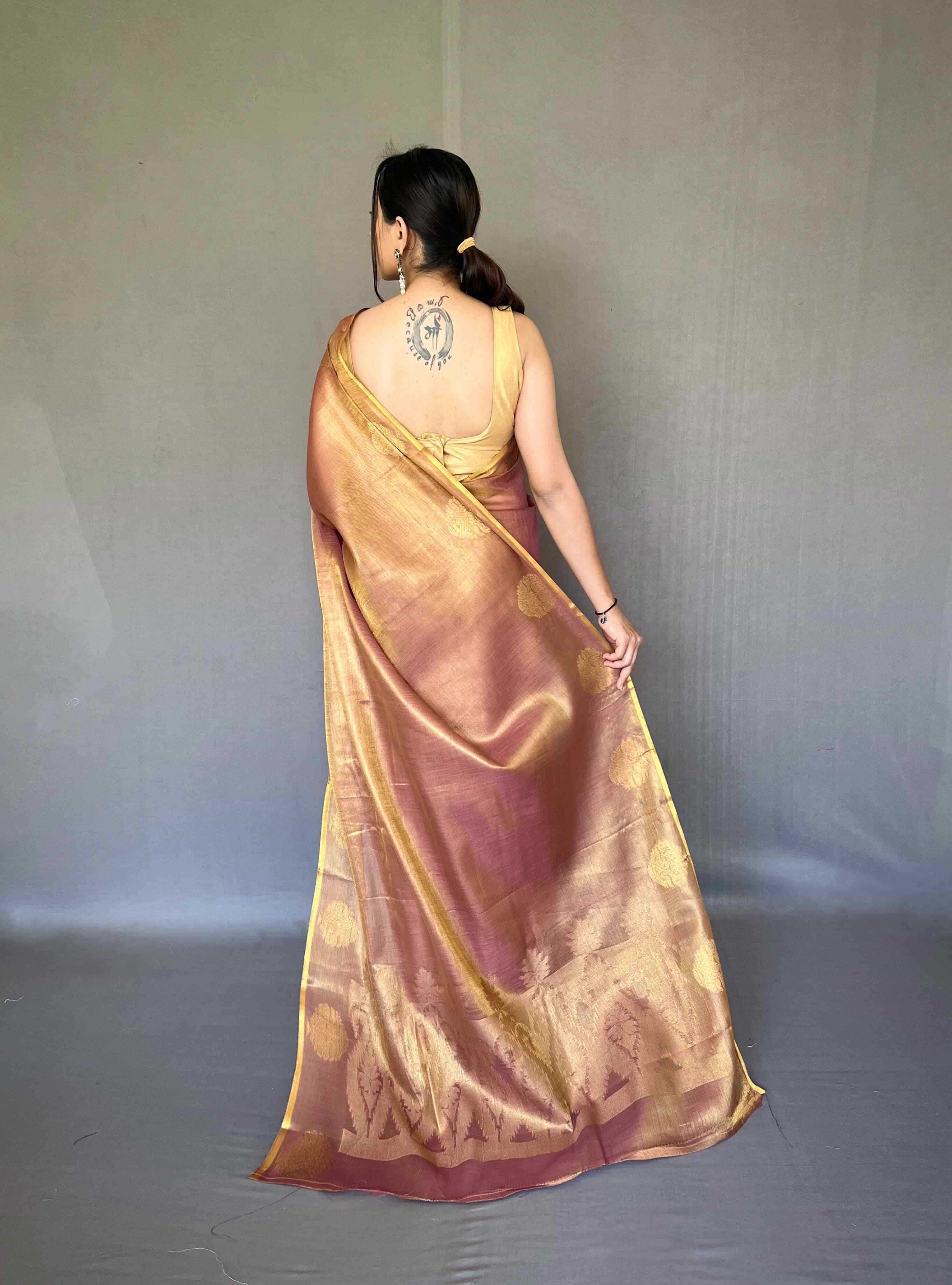 YNF TISSUE SILK KESH249 GULABO SAREE WHOLESALE TISSUE SILK JACQUARD ZARI SAREES MANUFACTURER