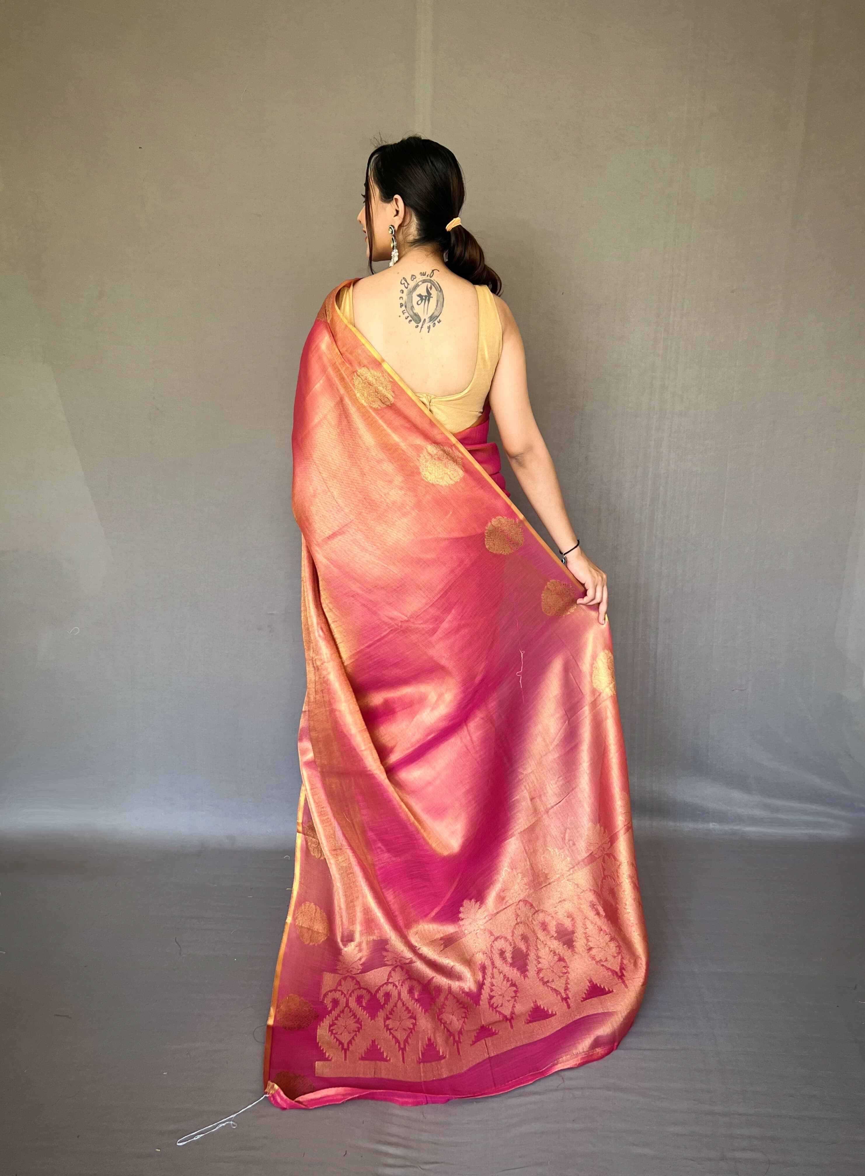 YNF TISSUE SILK KESH249 GULABO SAREE WHOLESALE TISSUE SILK JACQUARD ZARI SAREES MANUFACTURER