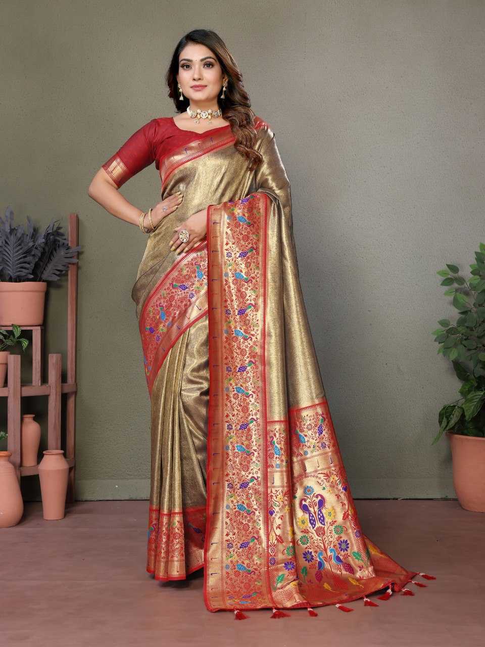 YNF TISSUE SILK RIN144 Mrudangi SAREE WHOLESALE DESIGNER PARTY WEAR TISSUES SILK SAREES MANUFACTURER