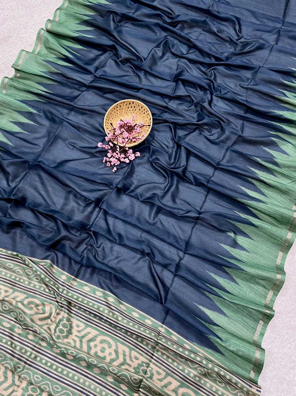 Ynf Tussar Silk KESH165 MONIKA TEMPLE Sarees Wholesale Ikkat Saree Traditional Sarees Tussar Sarees Manufacturer