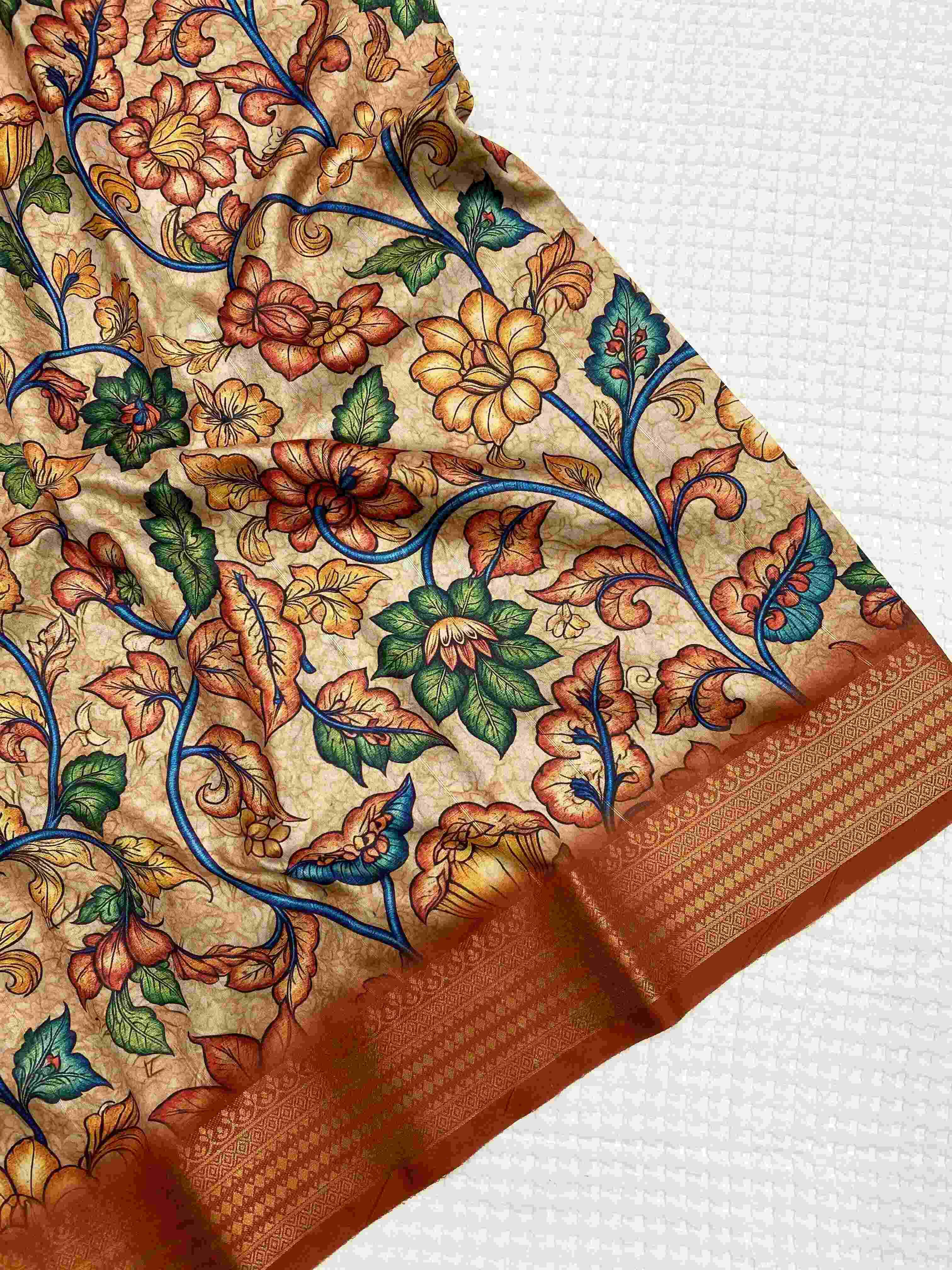 YNF TUSSAR SILK KESH249 DIVYA SAREES WHOLESALE PRINTED KALAMKARI TUSSAR SAREES MANUFACTURER