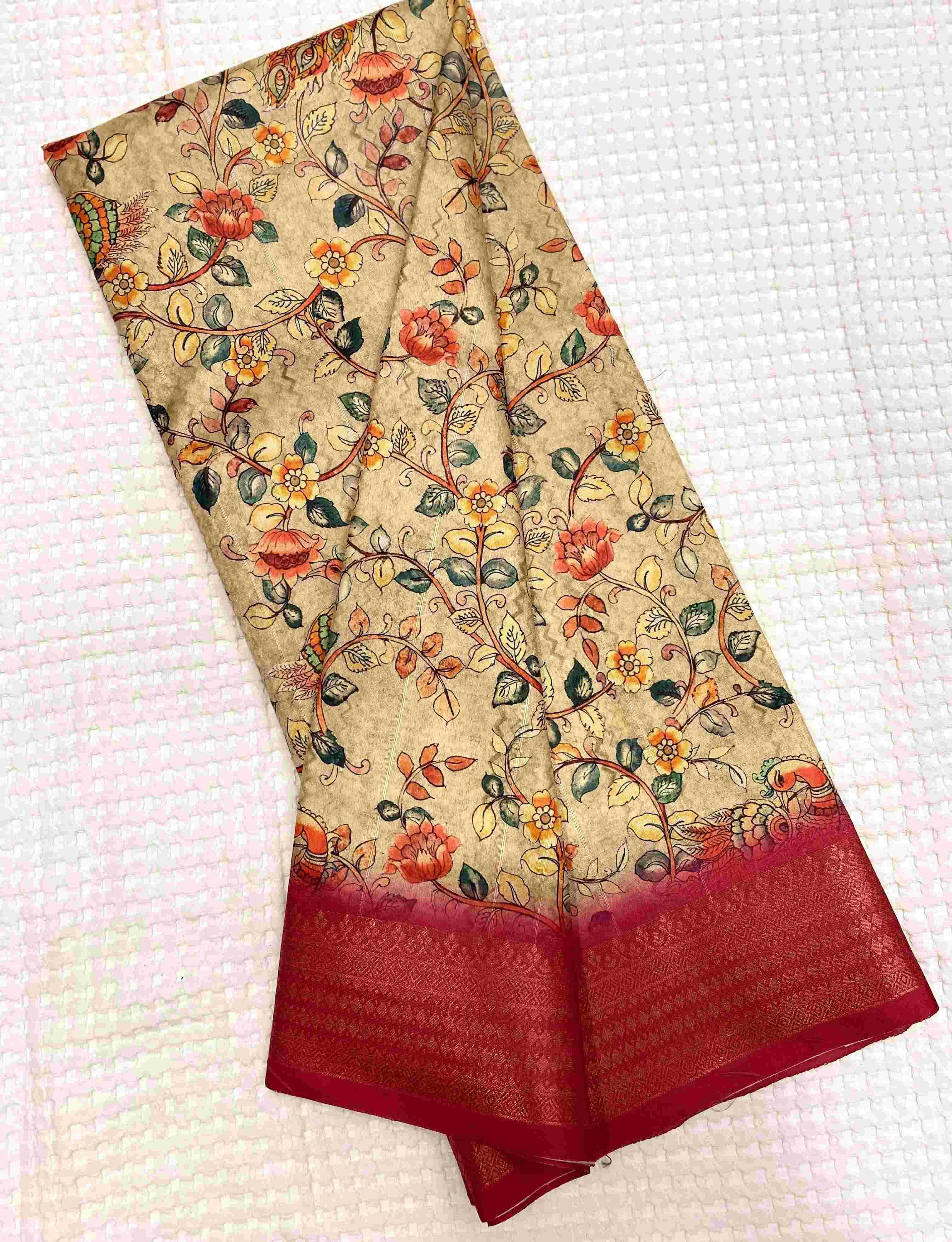 YNF TUSSAR SILK KESH249 DIVYA SAREES WHOLESALE PRINTED KALAMKARI TUSSAR SAREES MANUFACTURER