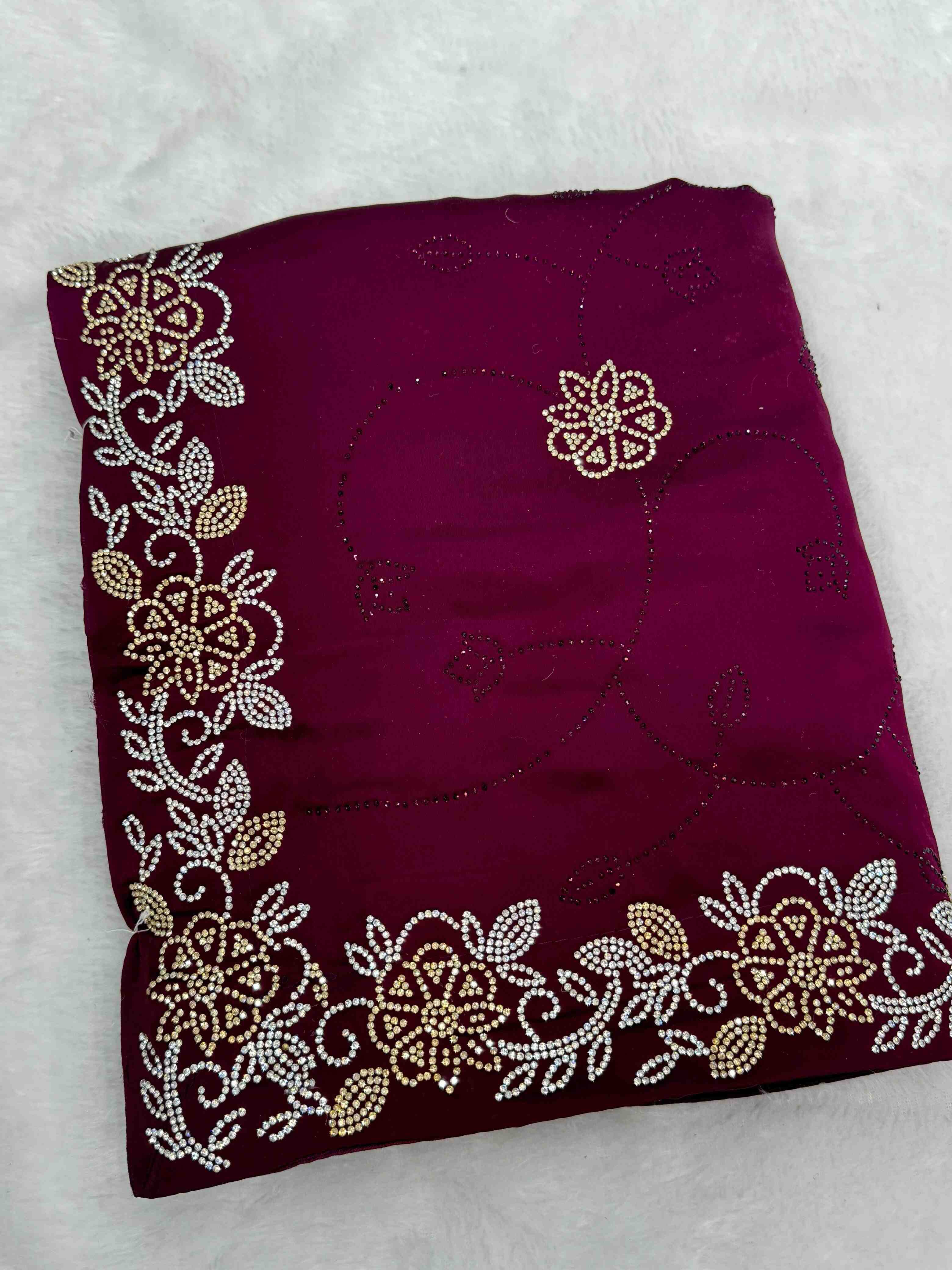 YNF VELVET SATIN KESH114 PAHAL SAREES WHOLESALE SATIN STONE WORK HEAVY SAREE MANUFACTURER