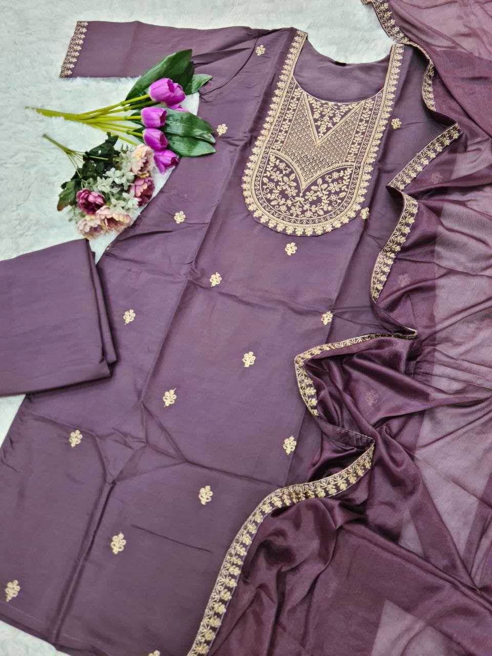 YNF VISCOSE CHANDERI RIN174 NENCY SUITS & DRESSES WHOLESALE EMBROIDERY LONG KURTI PARTY WEAR SUITS MANUFACTURER