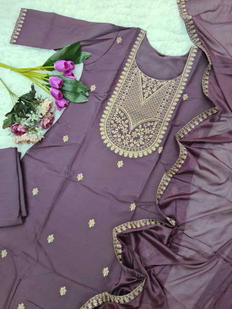 YNF VISCOSE CHANDERI RIN174 NENCY SUITS & DRESSES WHOLESALE EMBROIDERY LONG KURTI PARTY WEAR SUITS MANUFACTURER