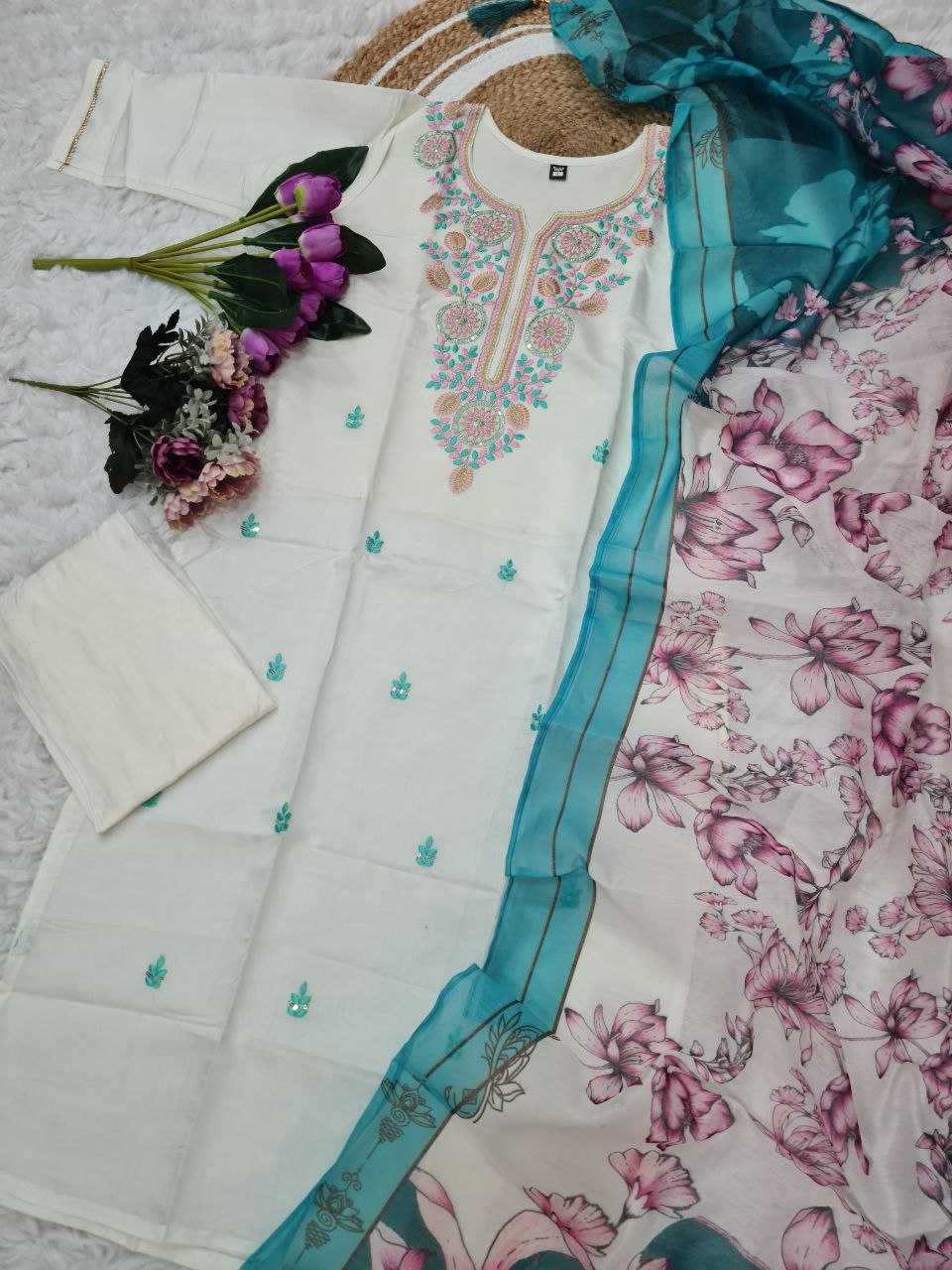 YNF VISCOSE CHANDERI RIN174 SLESHA SUITS & DRESSES WHOLESALE EMBROIDERY CHANDERI PARTY WEAR SUITS MANUFACTURER