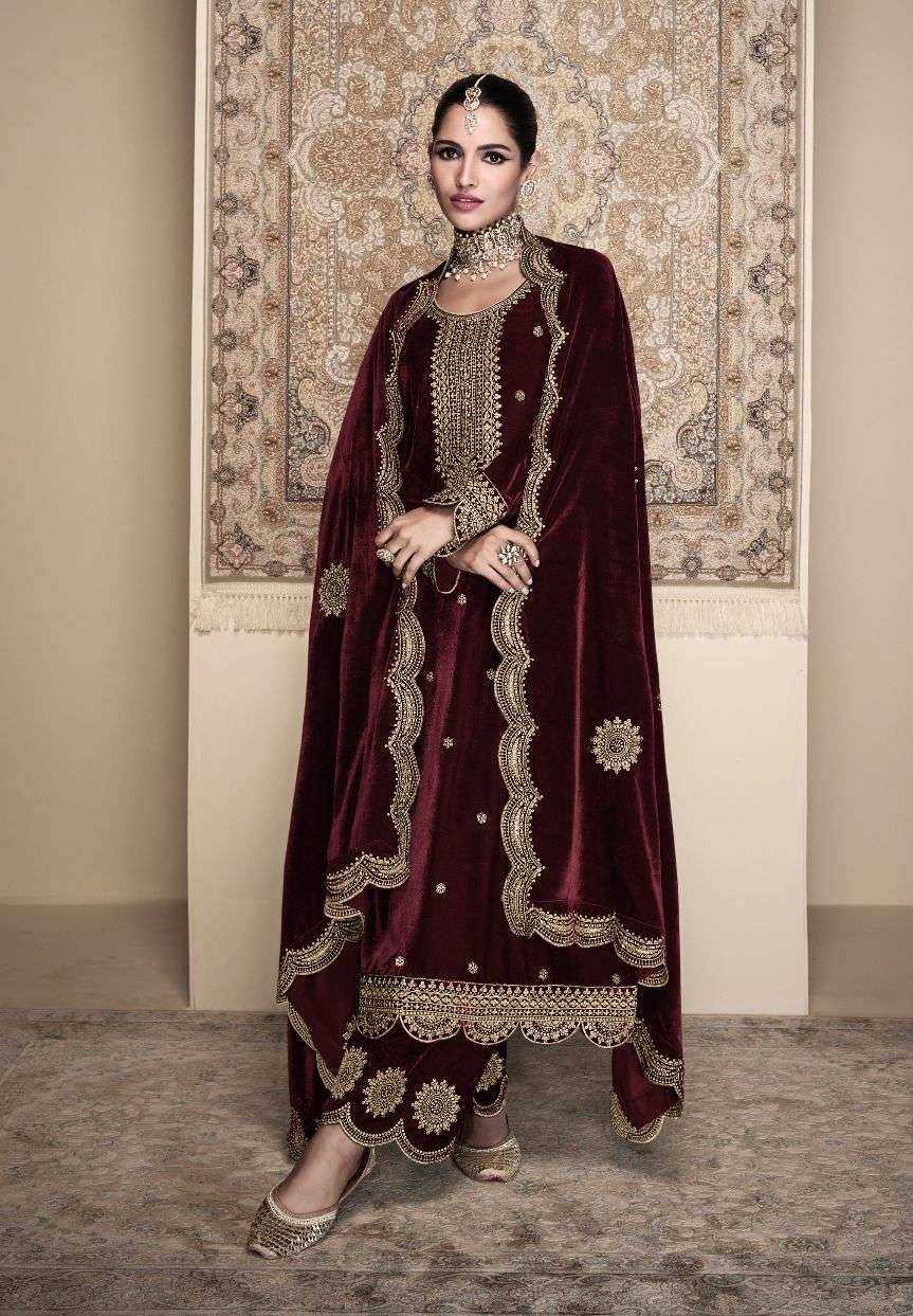 YNF VISCOSE KESH399 3080 SUITS & DRESSES WHOLESALE VELVET EMBROIDERY PAKISTANI PALAZZO SUITS MANUFACTURER