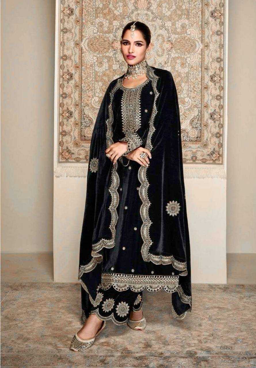 YNF VISCOSE KESH399 3080 SUITS & DRESSES WHOLESALE VELVET EMBROIDERY PAKISTANI PALAZZO SUITS MANUFACTURER