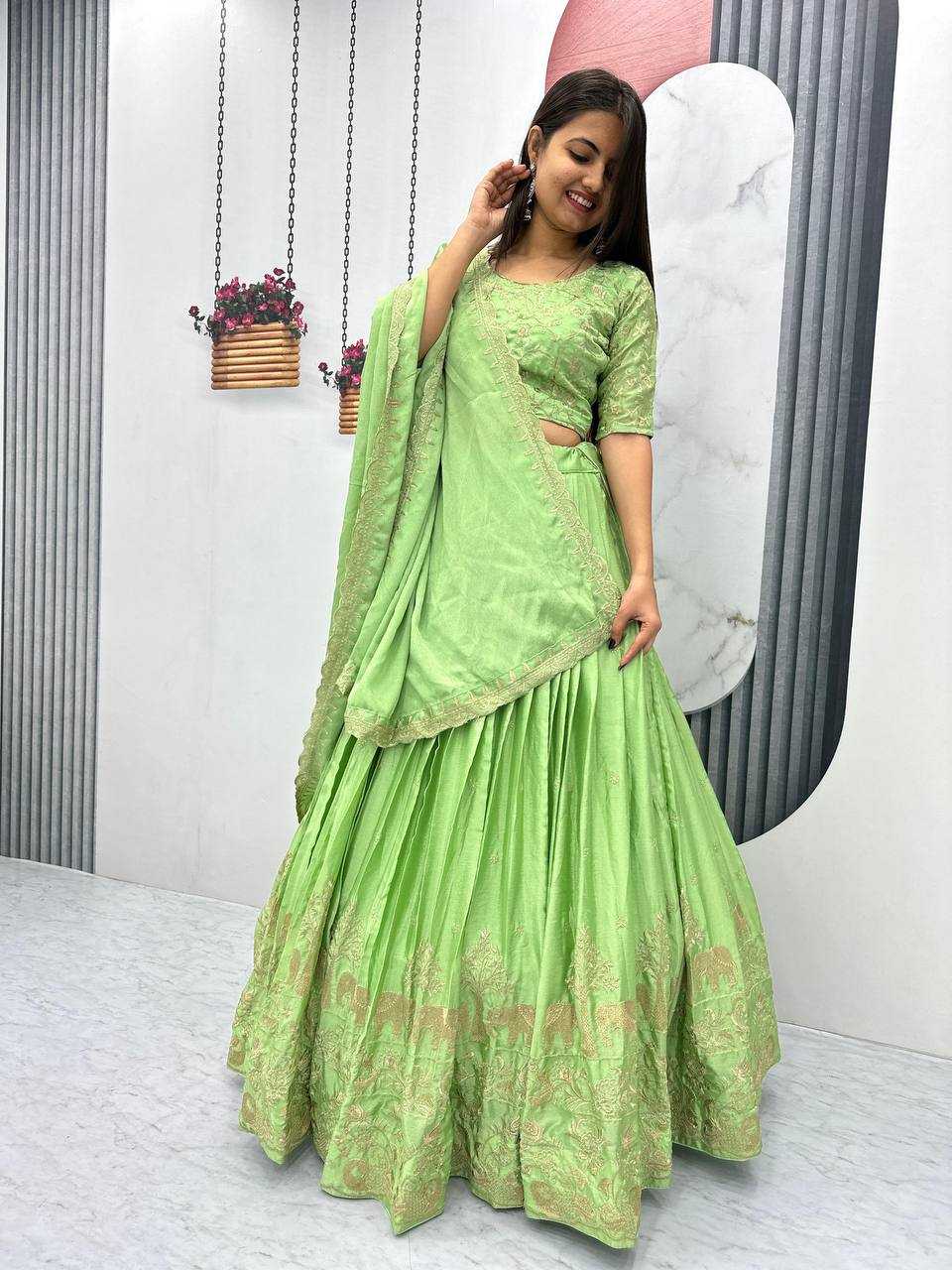 Ynf Chinon KESH120 75 Lehengas Wholesale Fancy Lehenga Embroidered Lehenga Designer Lehenga Choli Manufacturer