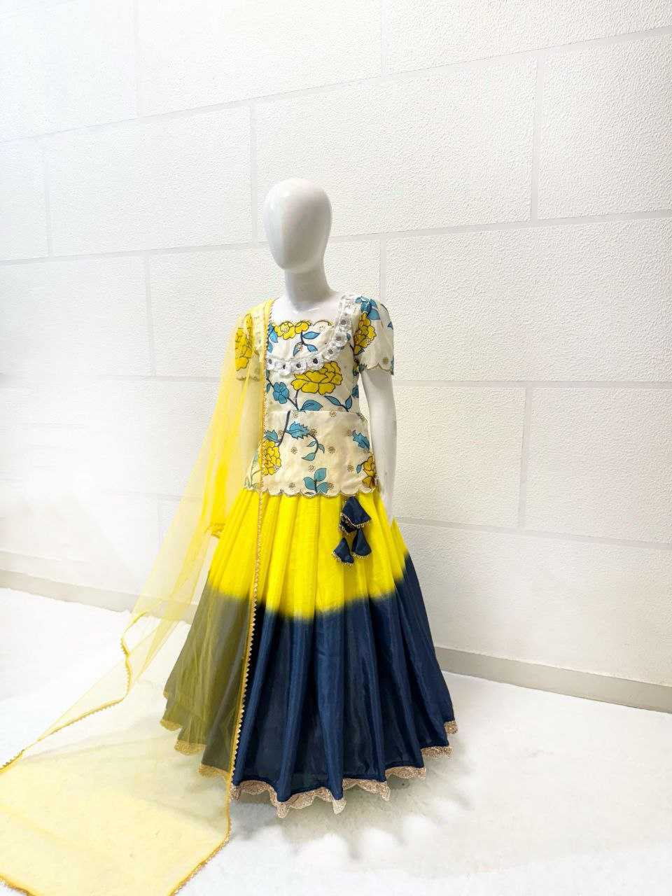 Ynf Chinon KESH168 MNT01 Kids Wear Wedding Collections Festive Collections Wholesale Kids Lehenga Kids Lehenga Choli Baby Girl Lehenga Manufacturer