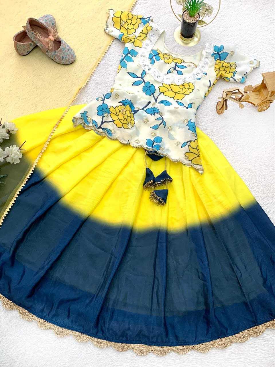 Ynf Chinon KESH168 MNT01 Kids Wear Wedding Collections Festive Collections Wholesale Kids Lehenga Kids Lehenga Choli Baby Girl Lehenga Manufacturer